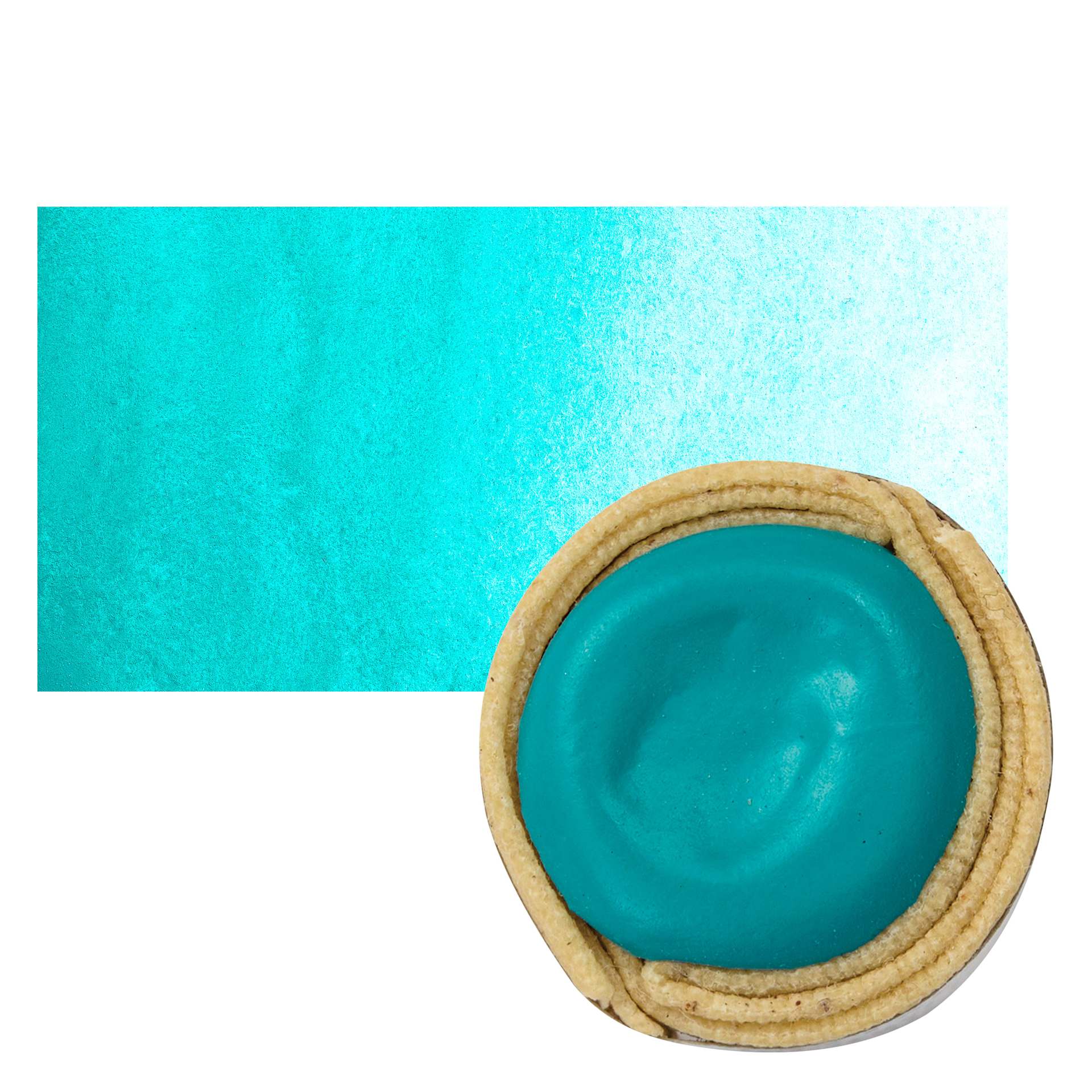 Beam Paints Watercolor Paintstone - Topaz Lake stone and swatch