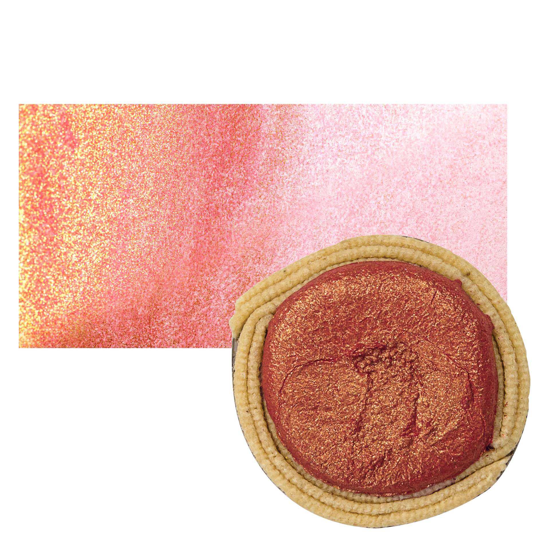 Beam Paints Watercolor Paintstone - Wild Salmon stone and swatch