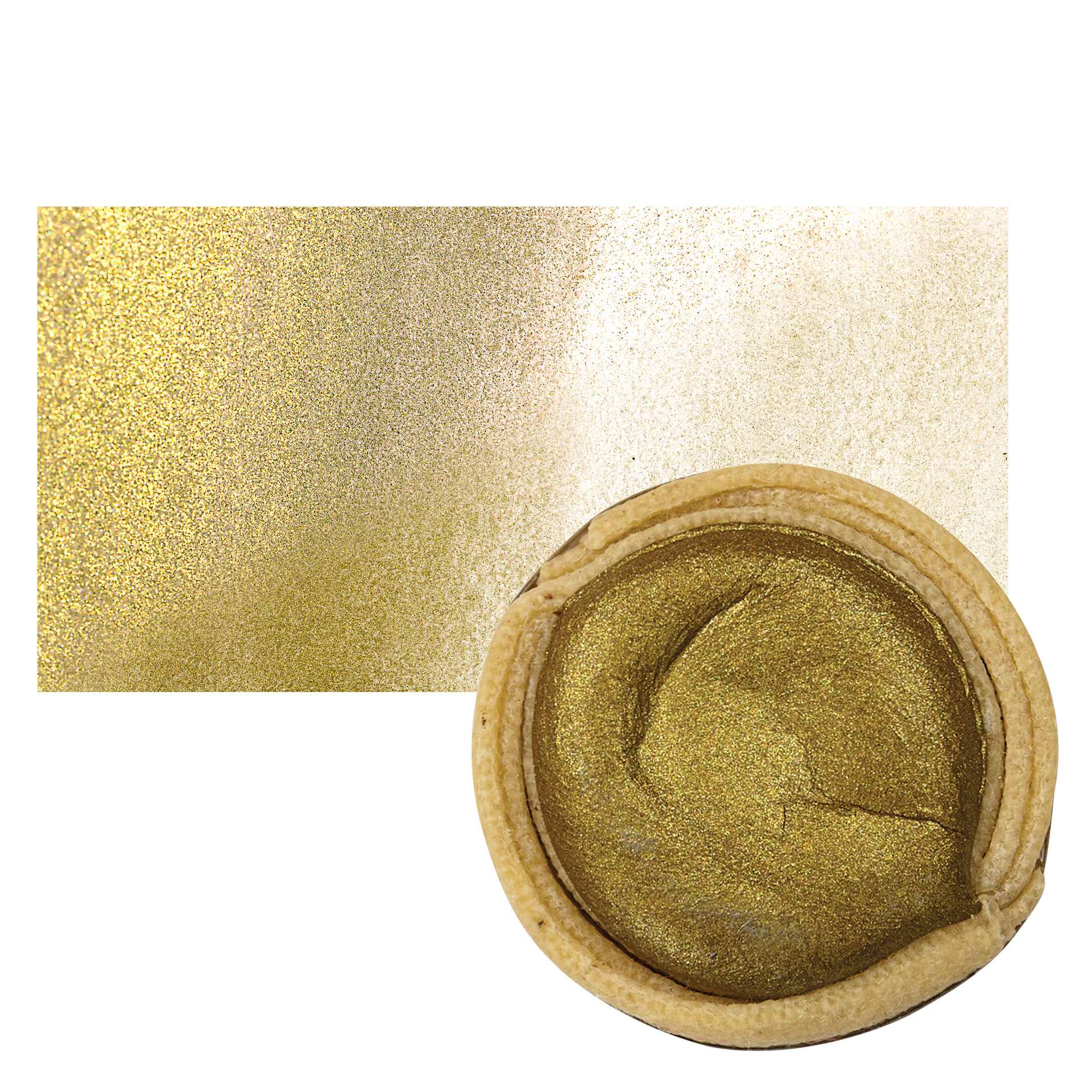 Beam Paints Watercolor Paintstone - Wet Grizzly stone and swatch
