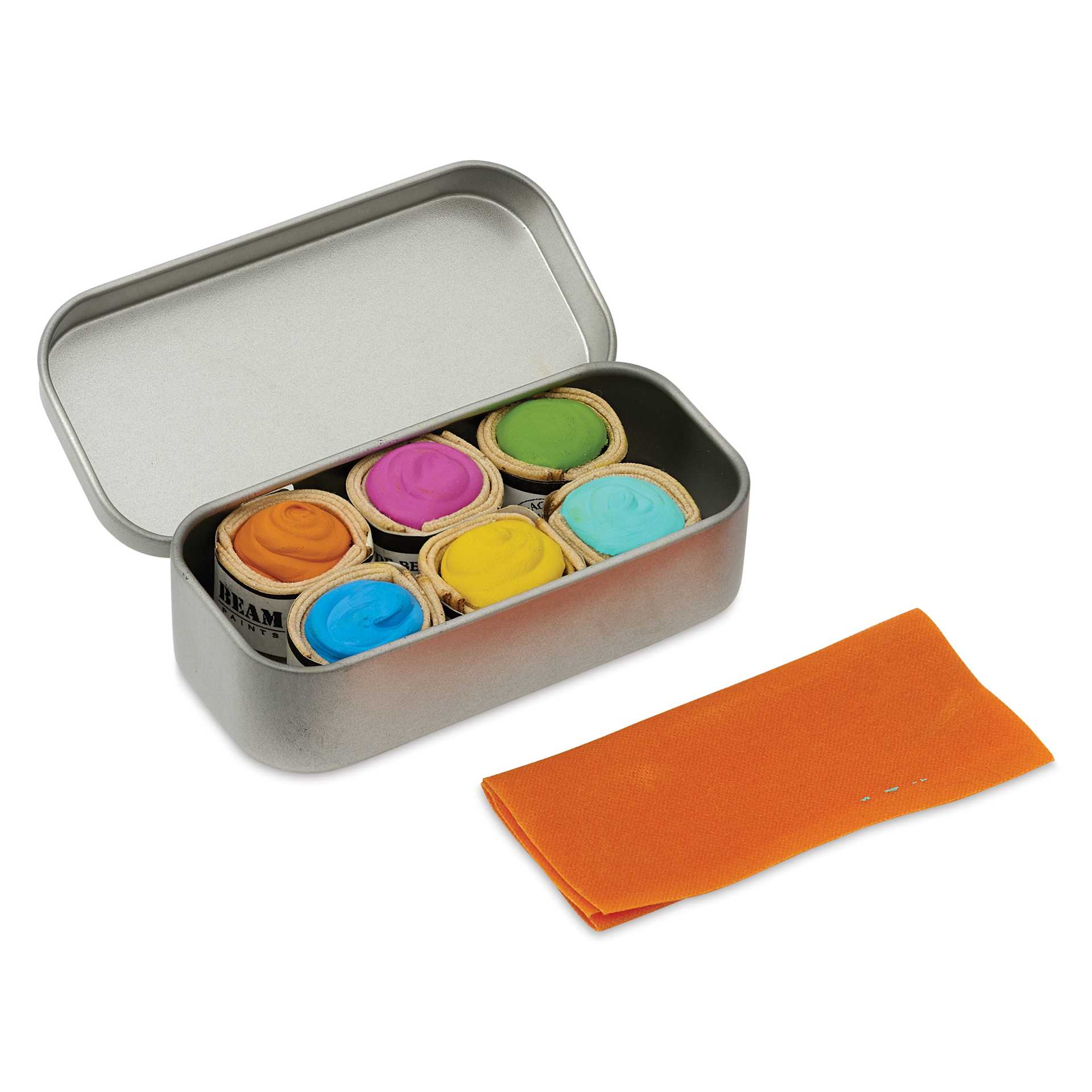 Beam Watercolor Empty Tin - Small, with beeswax cloth, filled with Beam watercolor paintstones (not included)