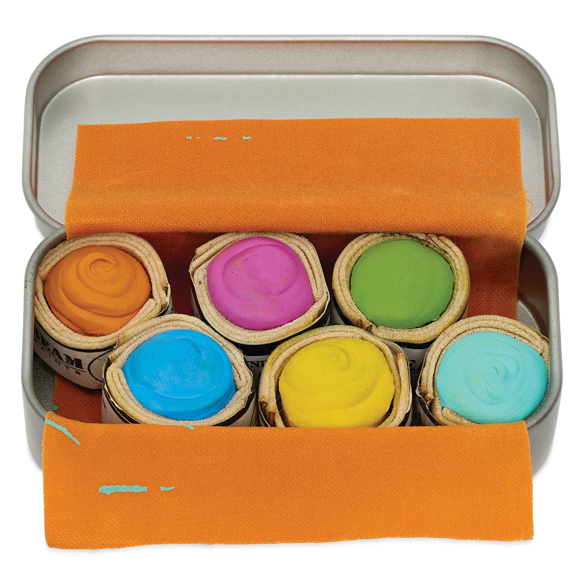 Beam Watercolor Empty Tin - Small, with beeswax cloth inserted, filled with Beam watercolor paintstones (not included)