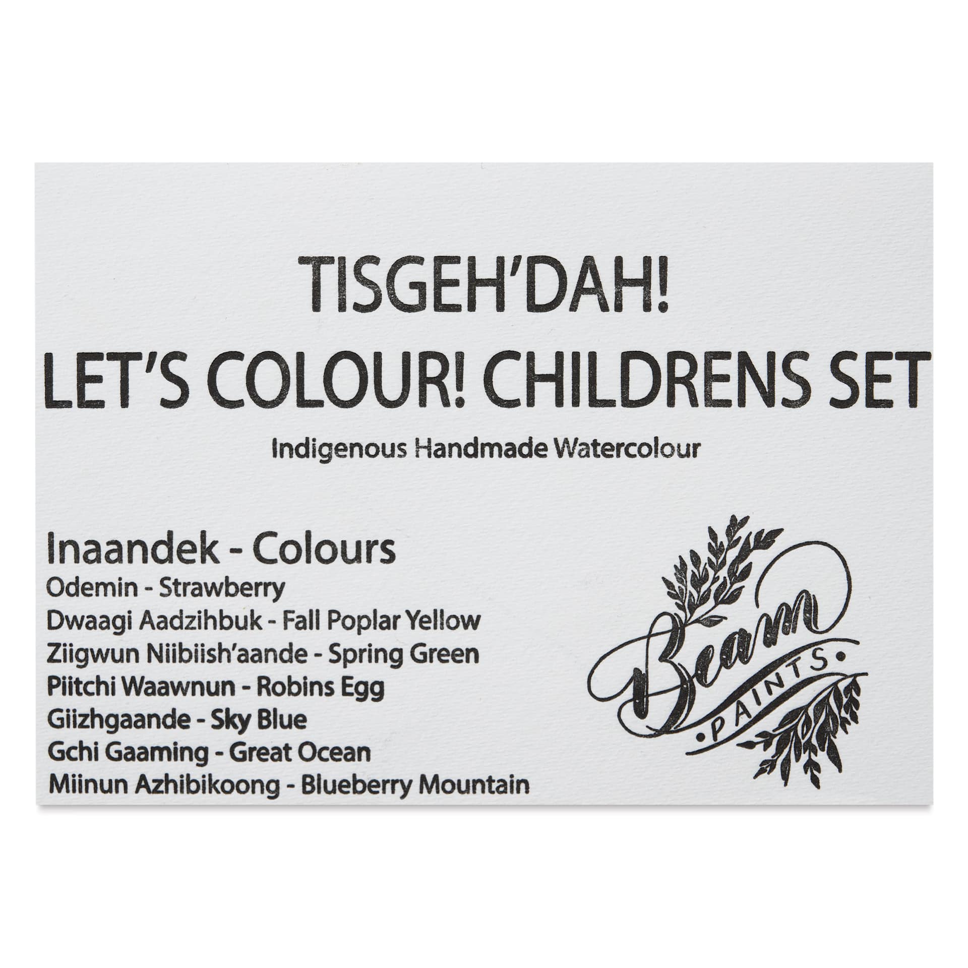 Beam Watercolor Travel Dot Card - 8 Colors, Tisgeh'dah Children's Palette front