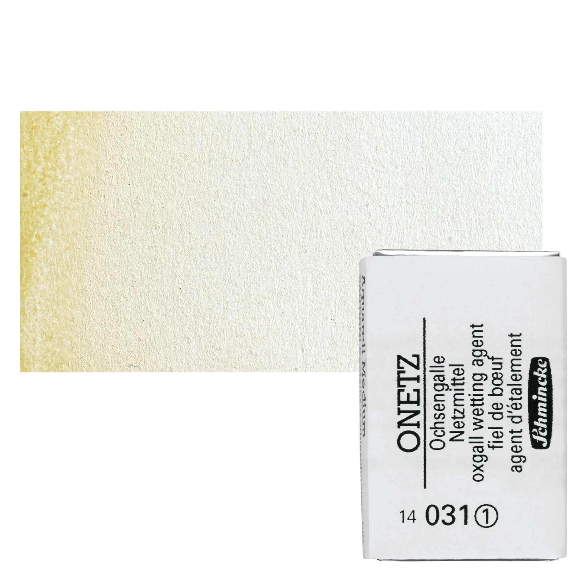Schmincke Horadam Onetz Oxgall Wetting Agent - Full Pan and swatch