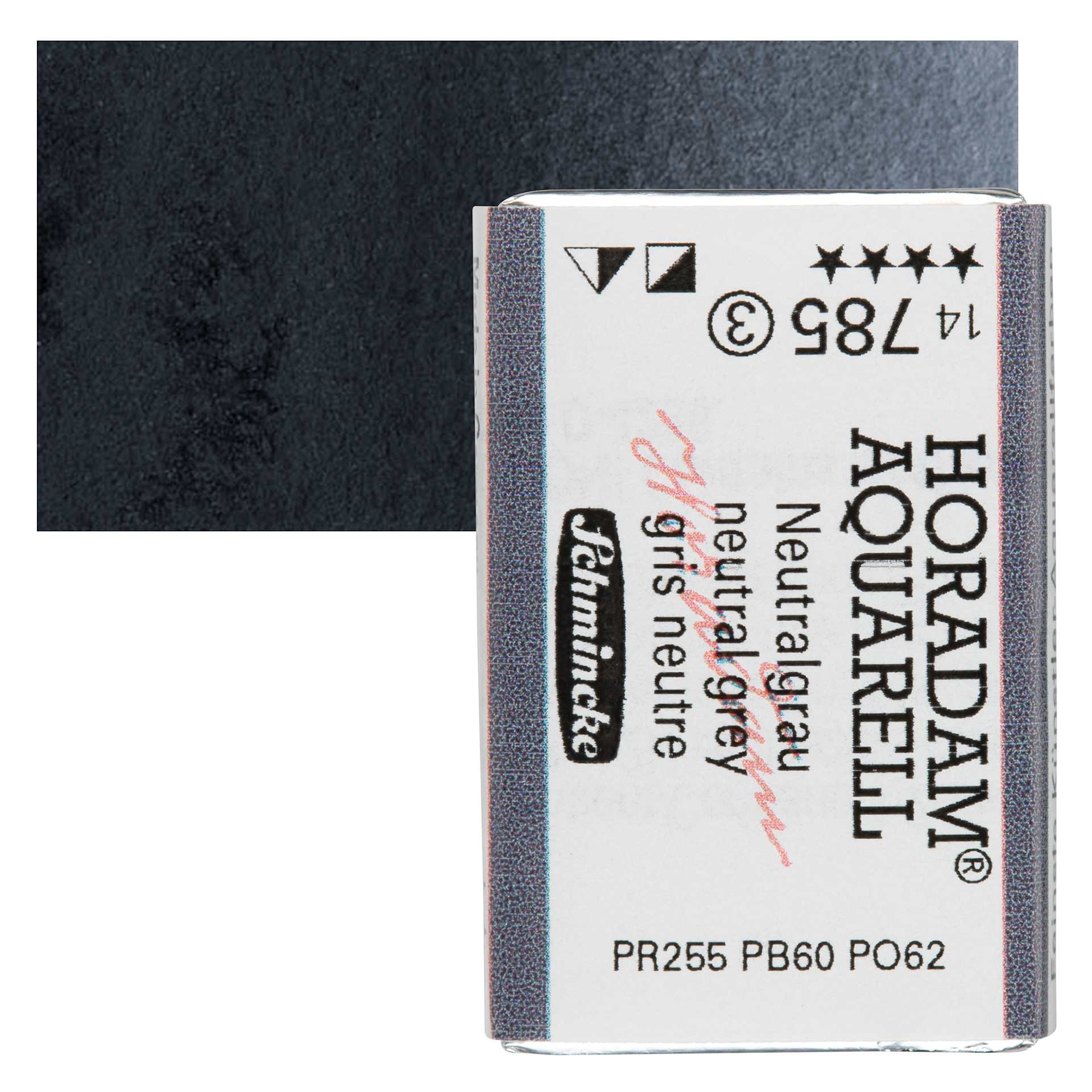 Schmincke Horadam Aquarell Watercolor - Neutral Grey, Full Pan and swatch