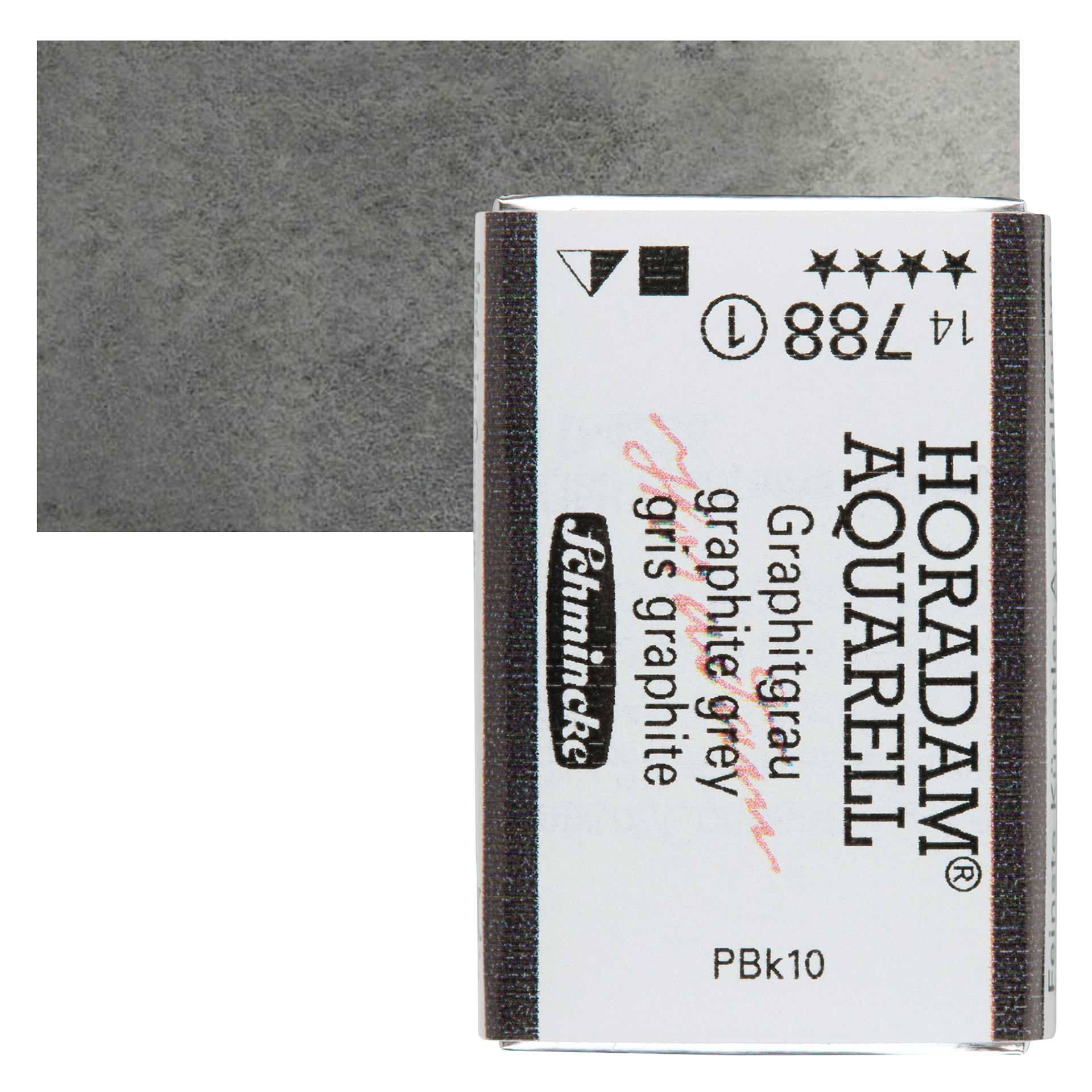 Schmincke Horadam Aquarell Watercolor - Graphite Grey, Full Pan and swatch