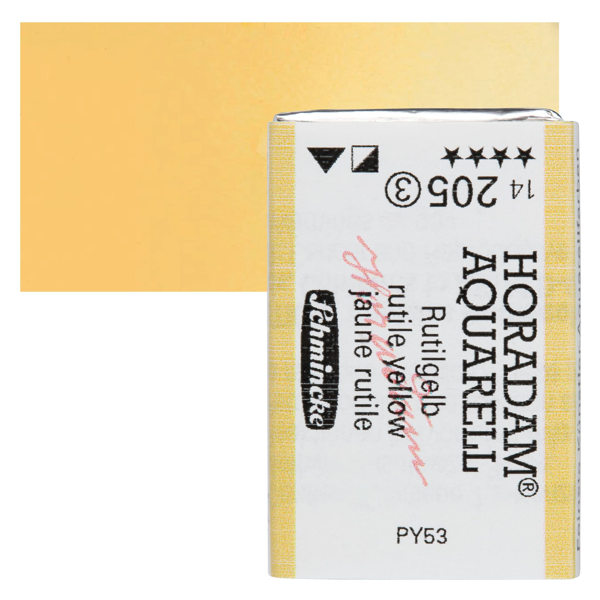 Schmincke Horadam Aquarell Watercolor - Rutile Yellow, Full Pan
