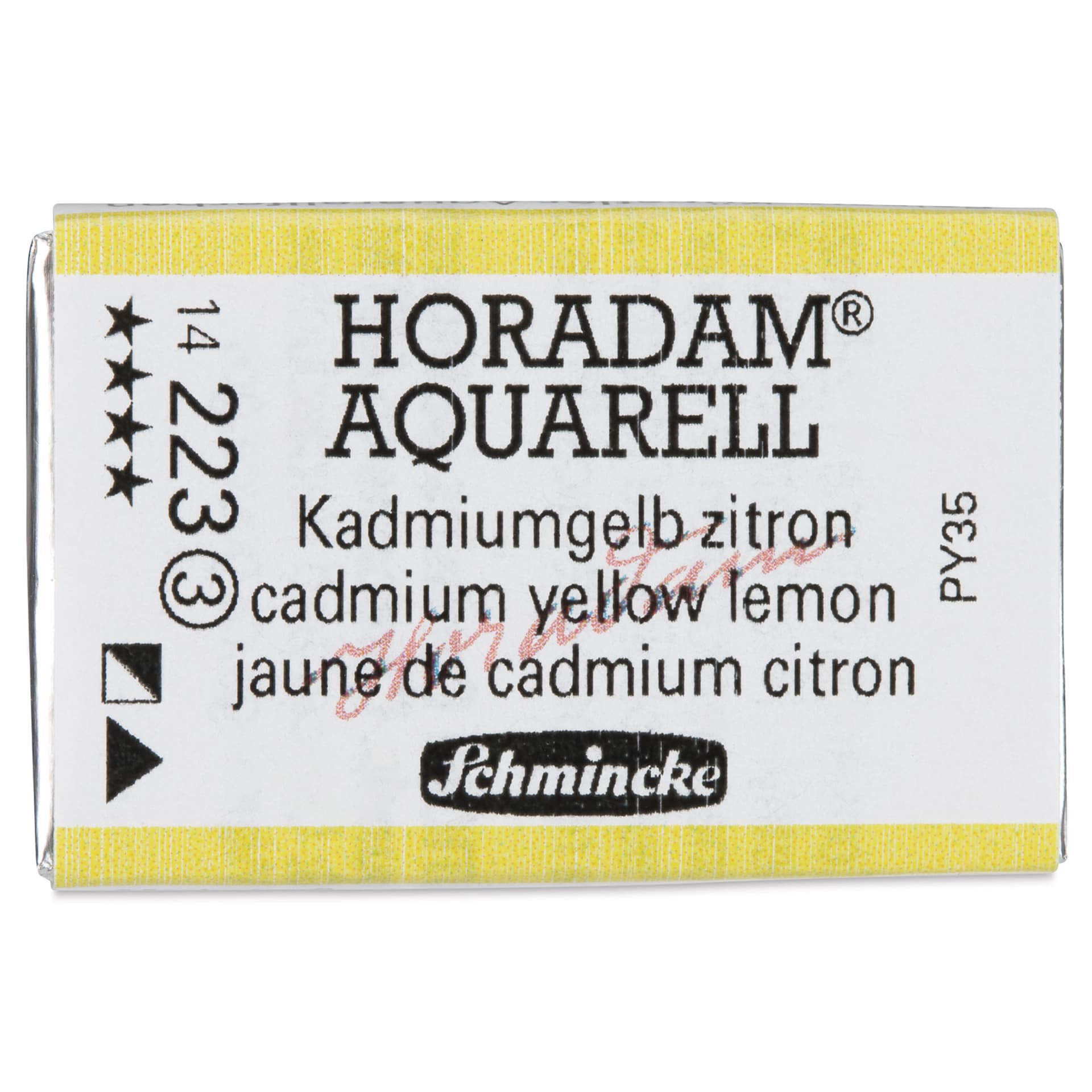 Schmincke Horadam Aquarell Watercolor - Cadmium Yellow Lemon, Full Pan