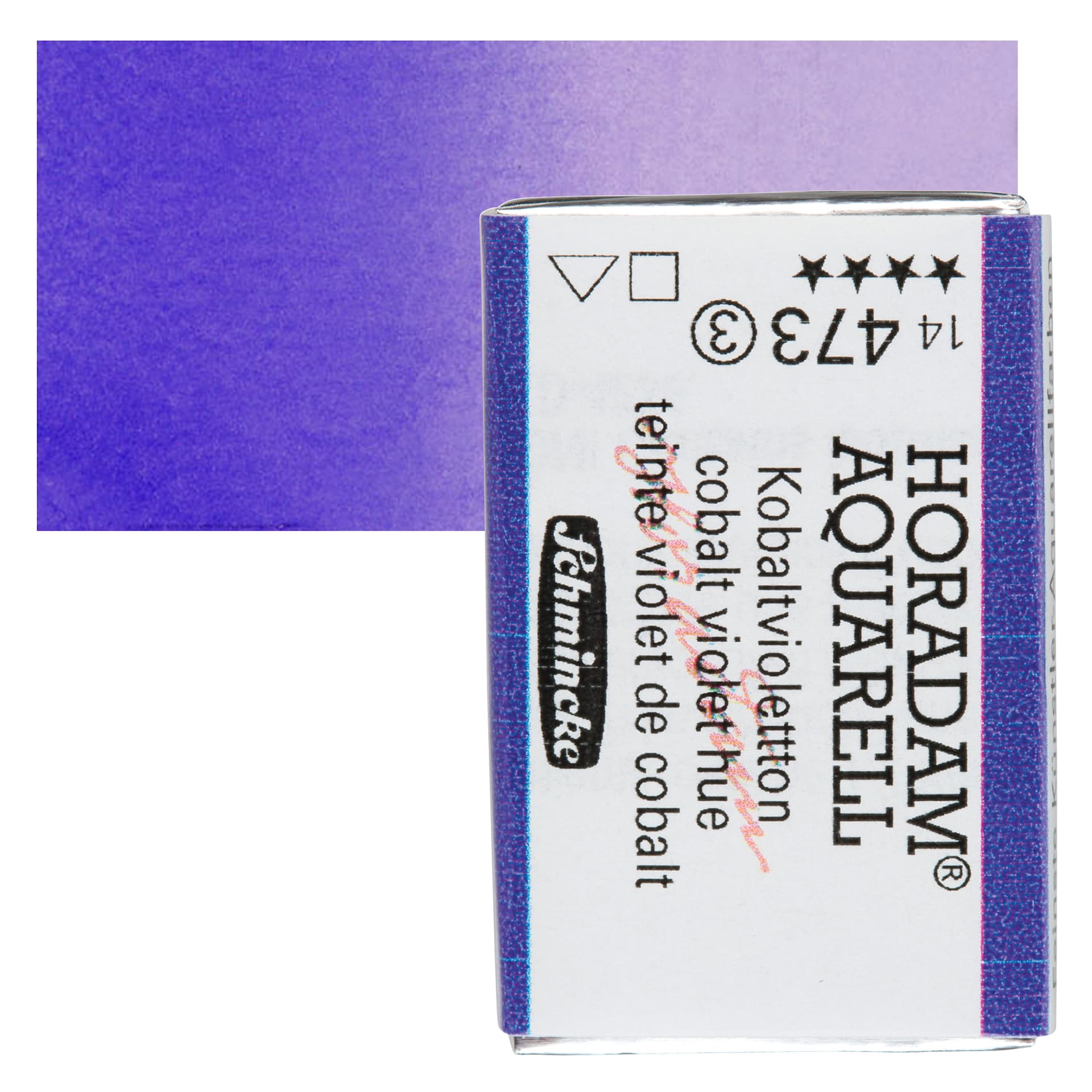 Schmincke Horadam Aquarell Watercolor - Cobalt Violet Hue, Full Pan and swatch