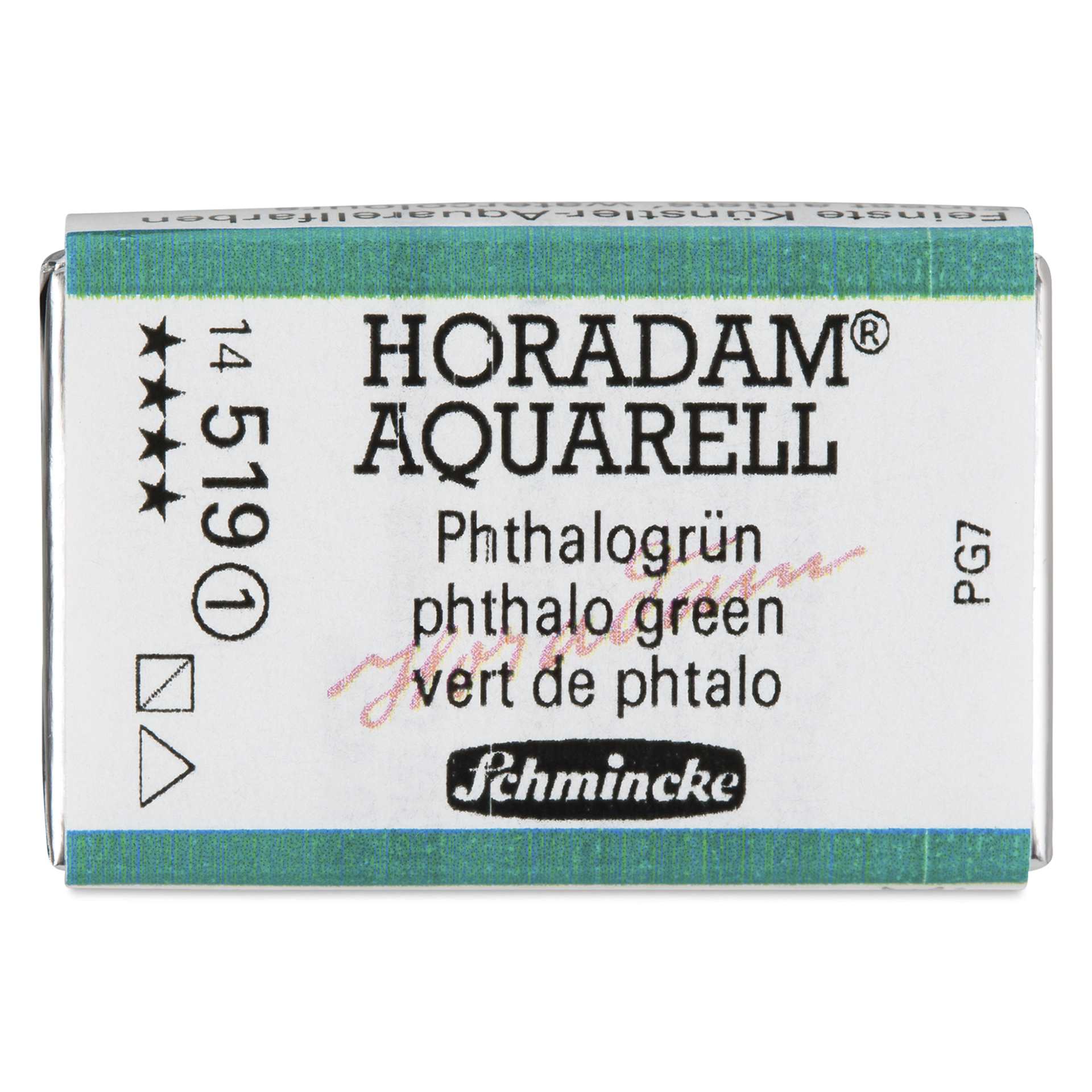 Schmincke Horadam Aquarell Watercolor - Phthalo Green, Full Pan