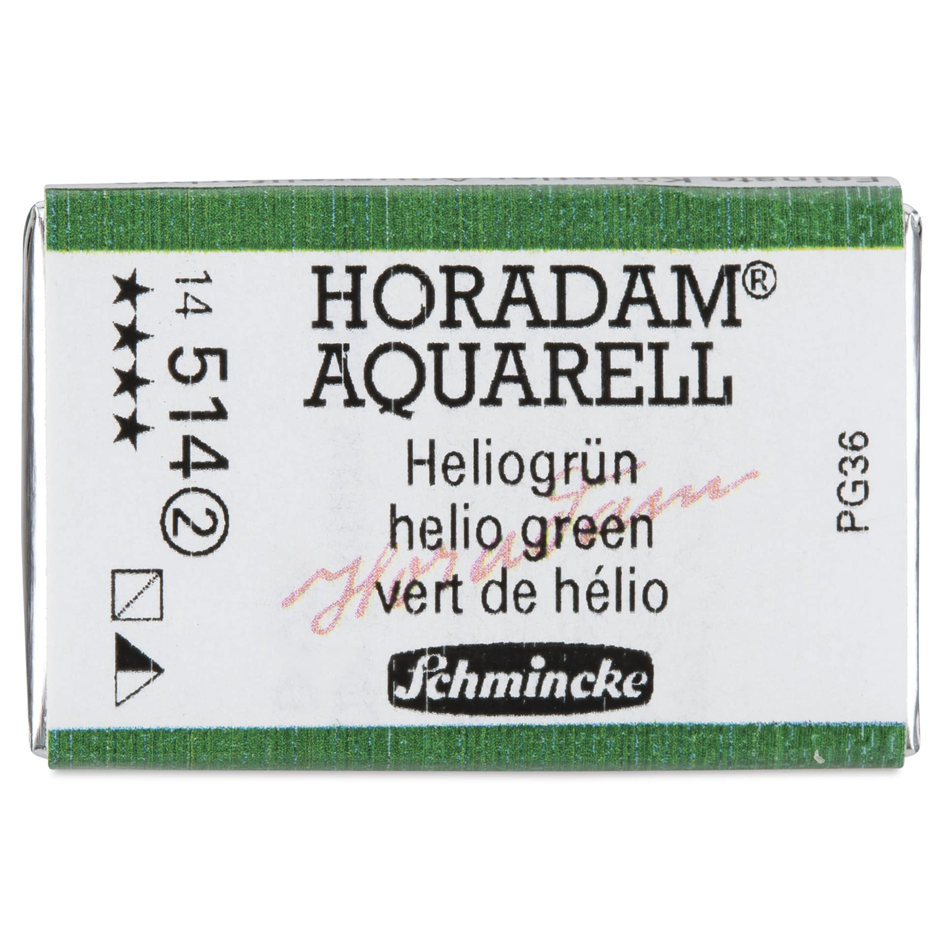 Schmincke Horadam Aquarell Watercolor - Helio Green, Full Pan