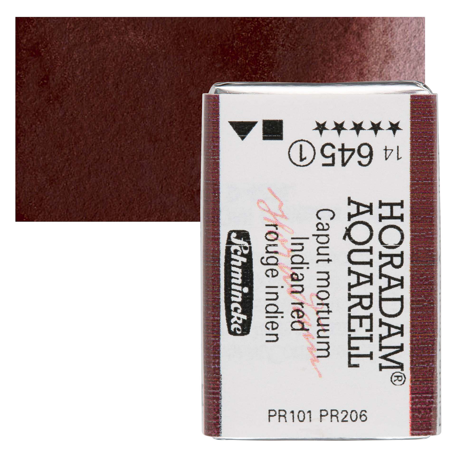 Schmincke Horadam Aquarell Watercolor - Indian Red, Full Pan and swatch