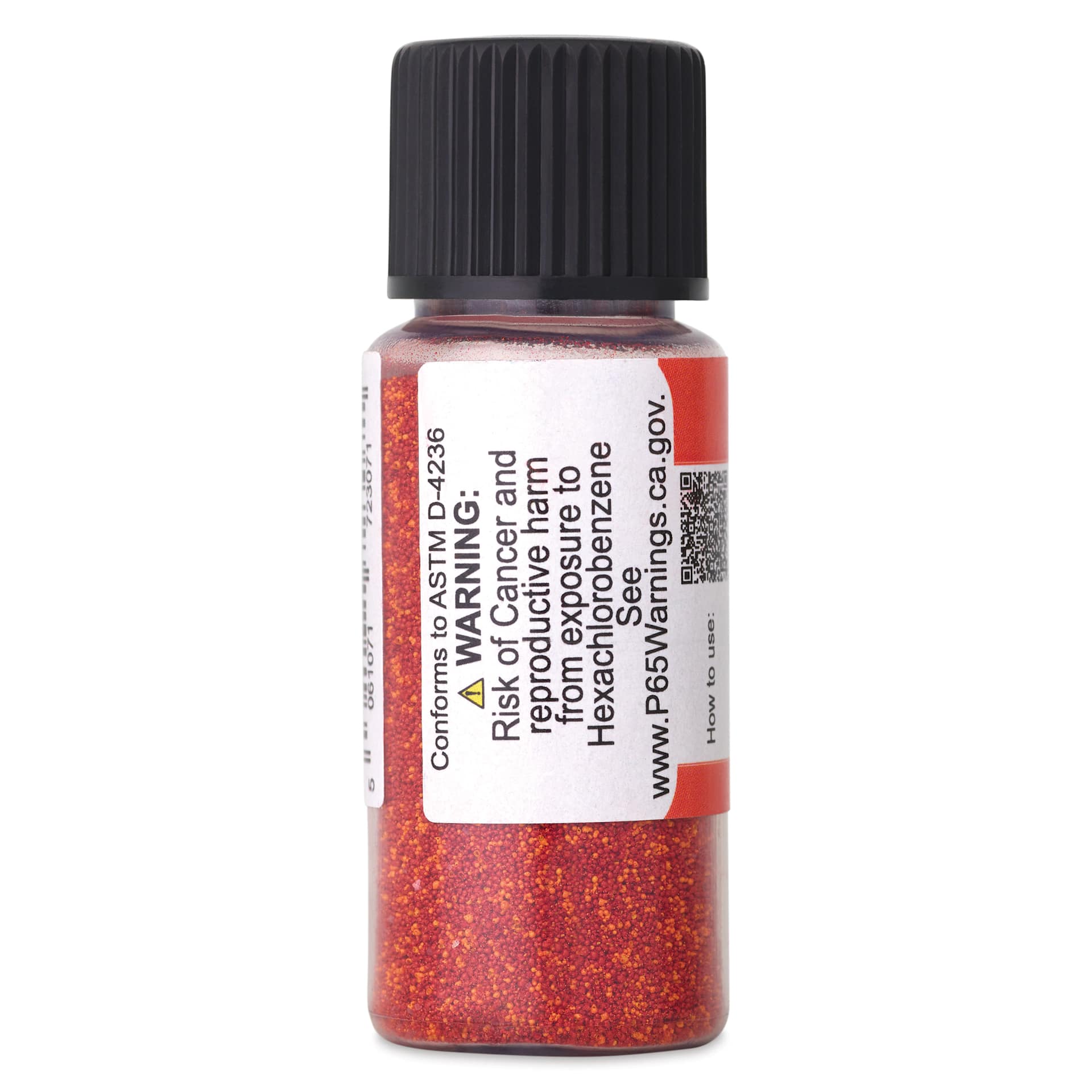 Jackman's Crystalline Powder Watercolor - Poppy Red, 6 g back of bottle