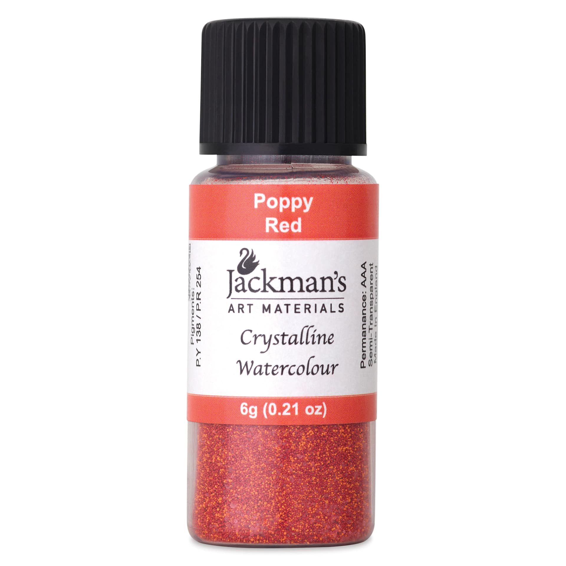 Jackman's Crystalline Powder Watercolor - Poppy Red, 6 g