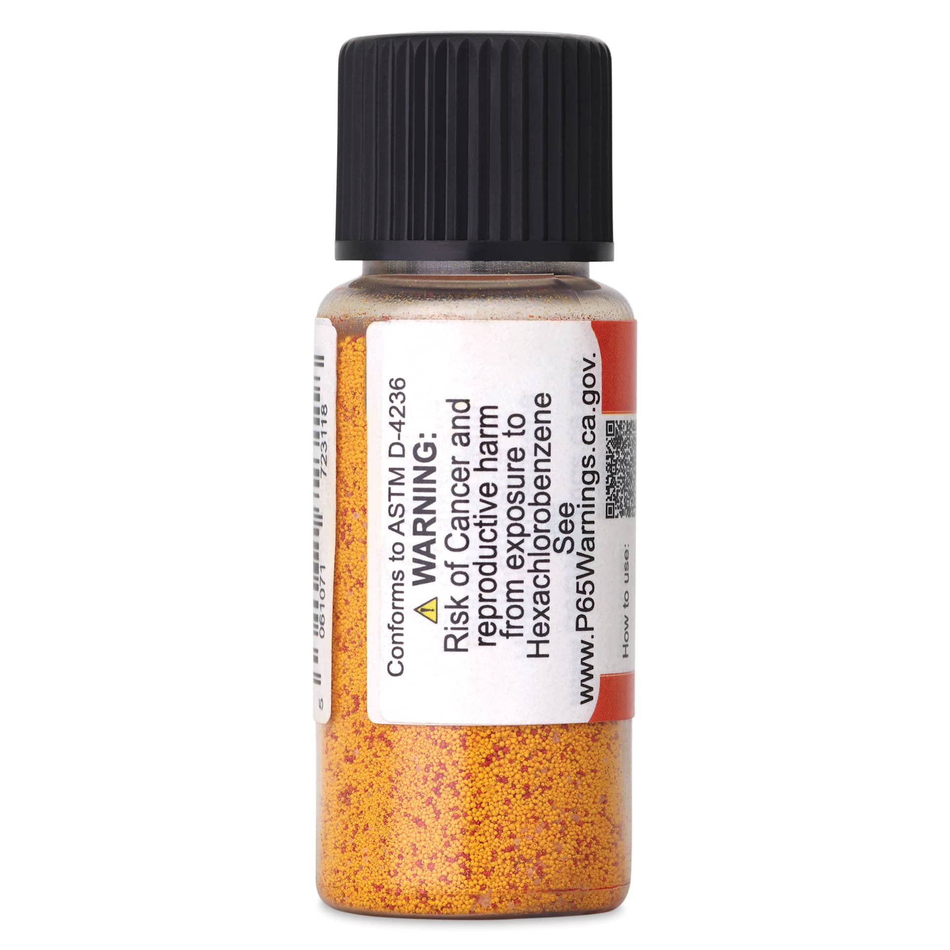 Jackman's Crystalline Powder Watercolor - Orange, 6g back of bottle