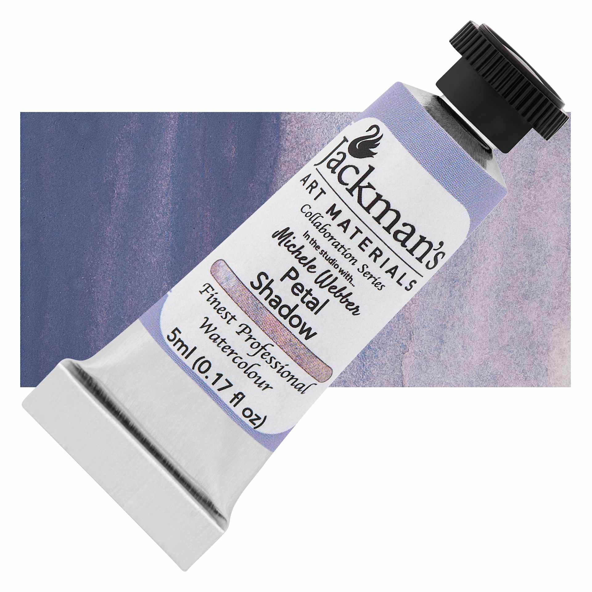 Jackman's Finest Professional Watercolour - Petal Shadow, 5 ml Tube and Swatch