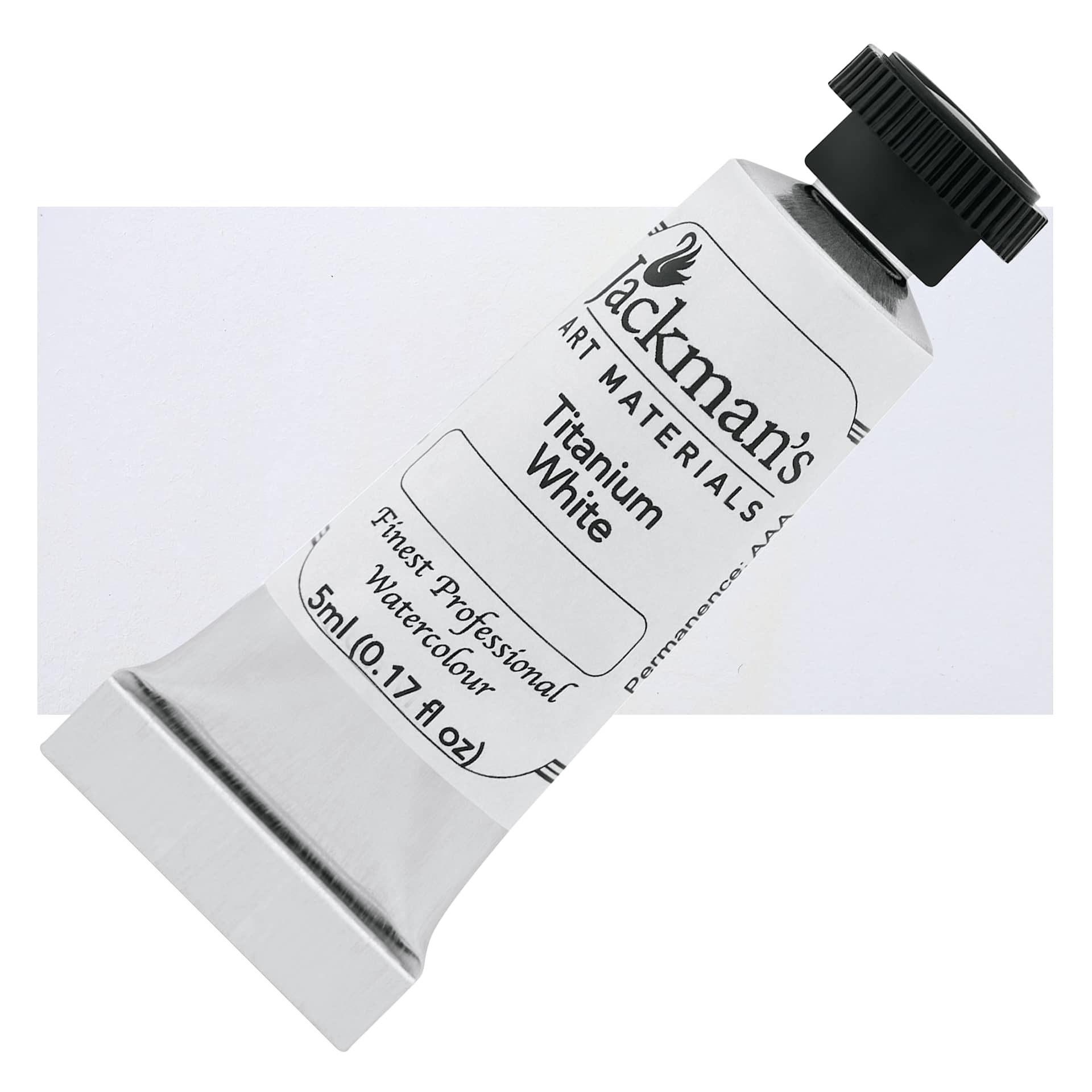 Jackman's Finest Professional Watercolour - Titanium White, 5 ml Tube ad Swatch