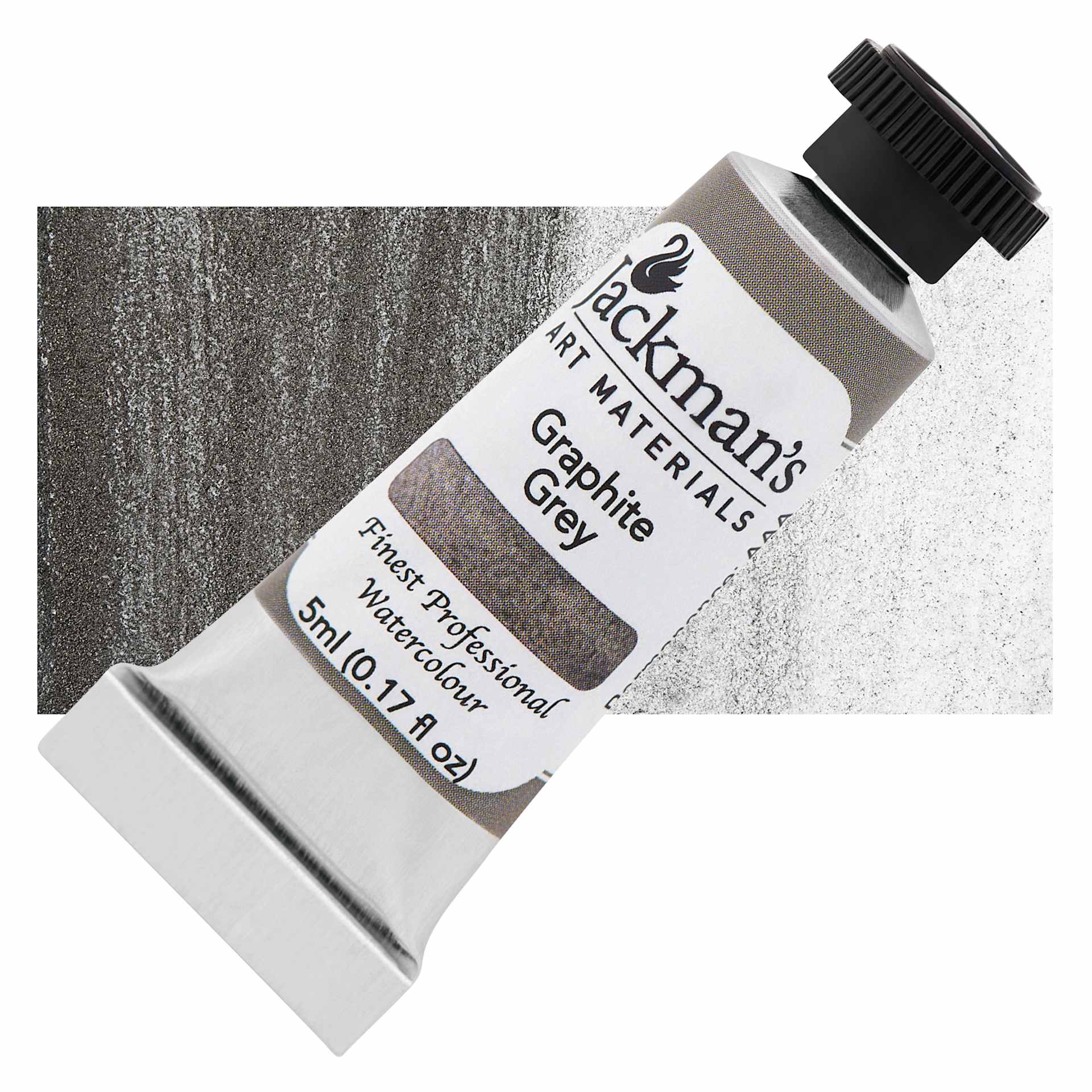 Jackman's Finest Professional Watercolour - Graphite Grey, 5 ml Tube and Swatch