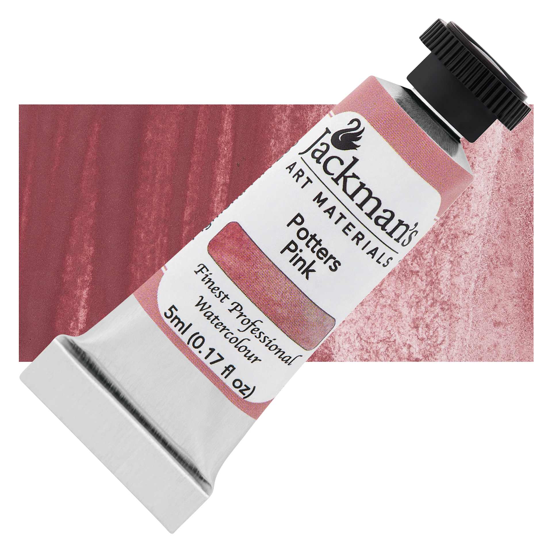 Jackman's Finest Professional Watercolour - Potters Pink, 5 ml Tube and Swatch