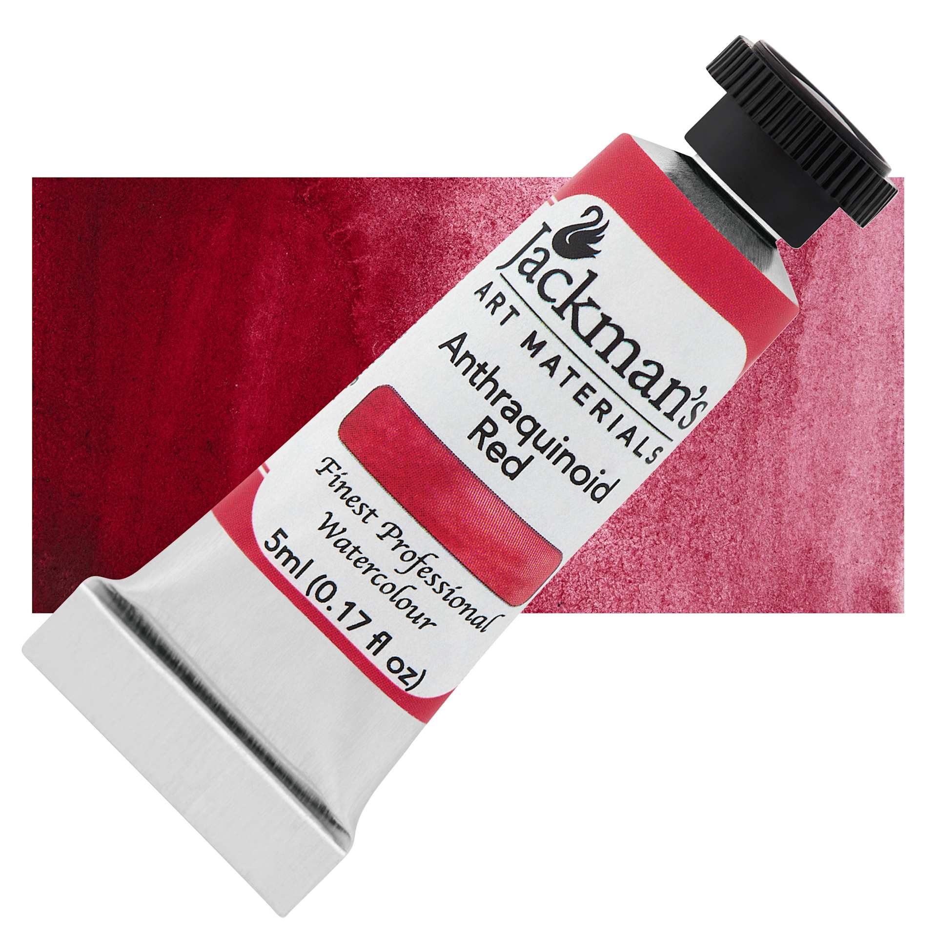 Jackman's Finest Professional Watercolour - Anthraquinoid Red, 5 ml Tube and Swatch