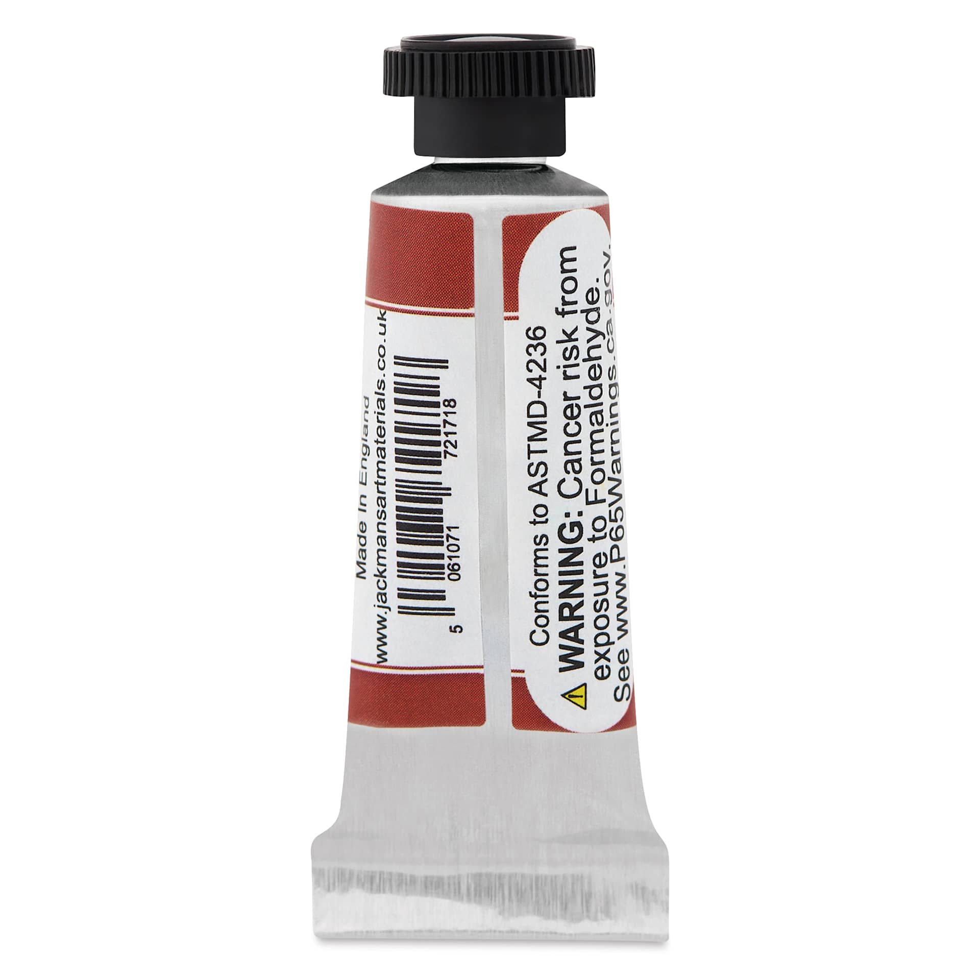 Jackman's Finest Professional Watercolour - Natural Red Oxide, 5 ml back of tube