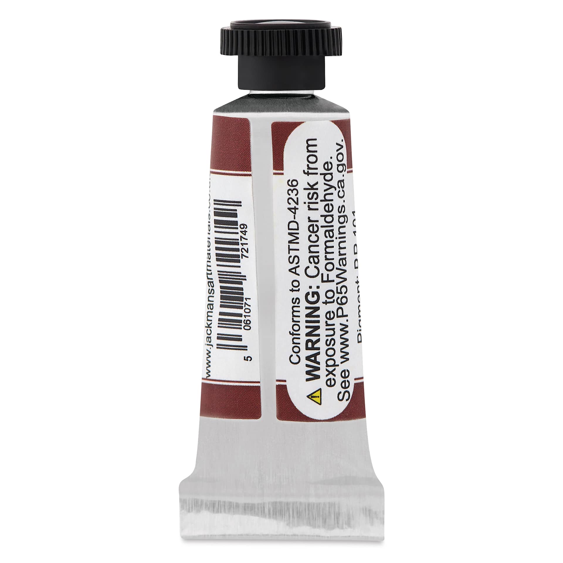 Jackman's Finest Professional Watercolour - Venetian Red Oxide 140m, 5 ml back of tube