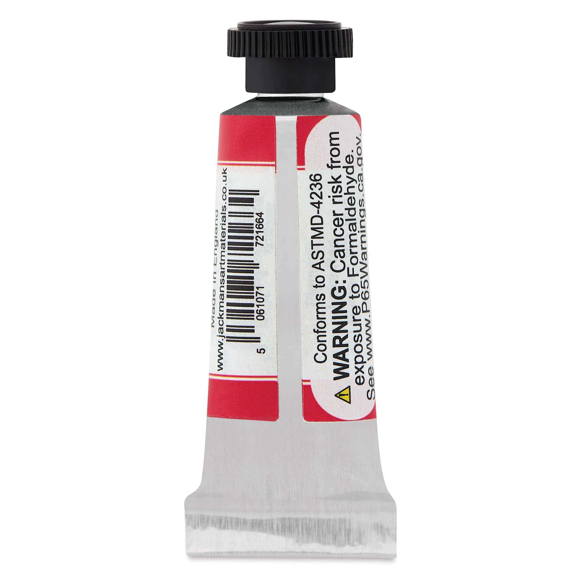 Jackman's Finest Professional Watercolour - Alizarin Crimson, 5 ml back of tube