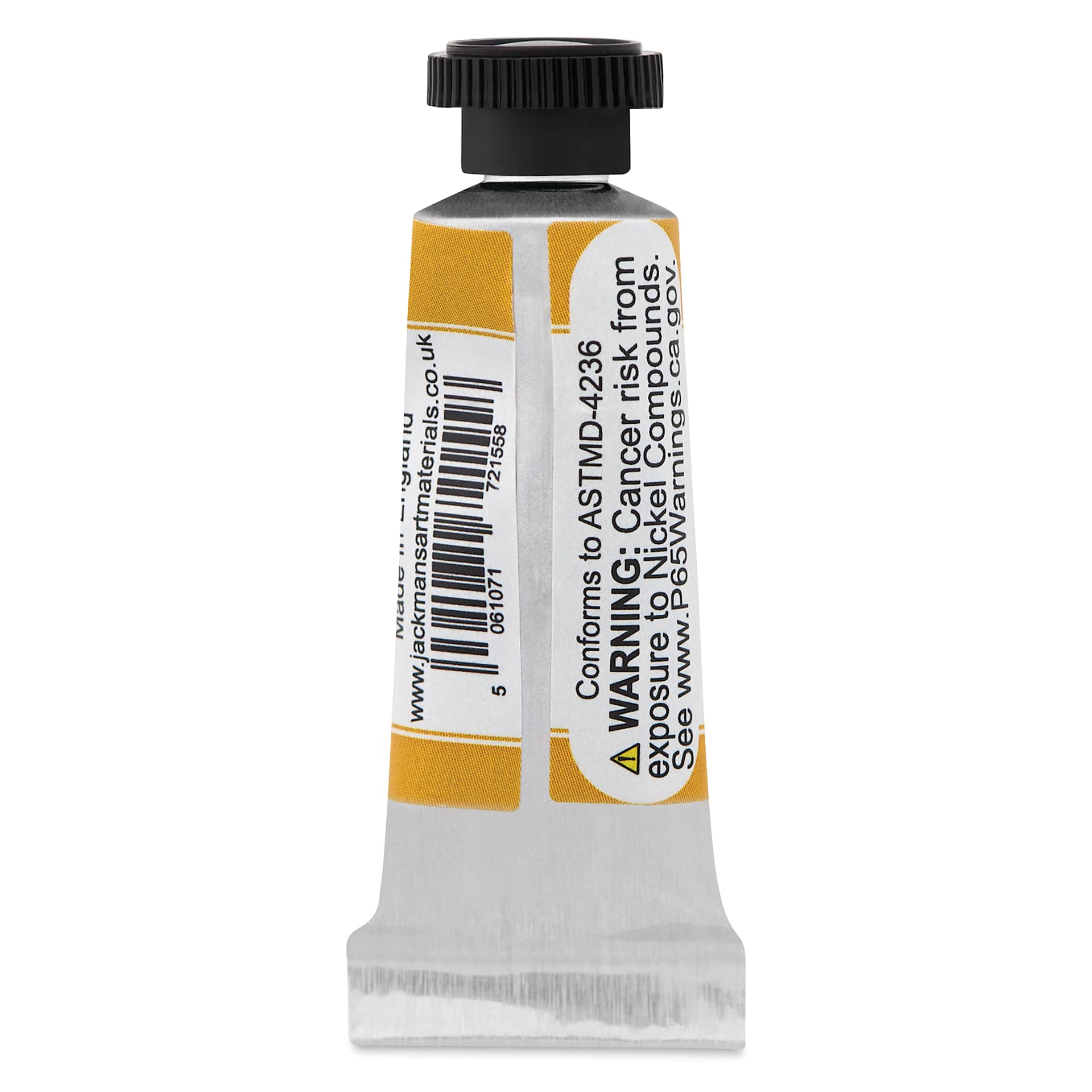 Jackman's Finest Professional Watercolour - Azo Yellow, 5 ml back of tube