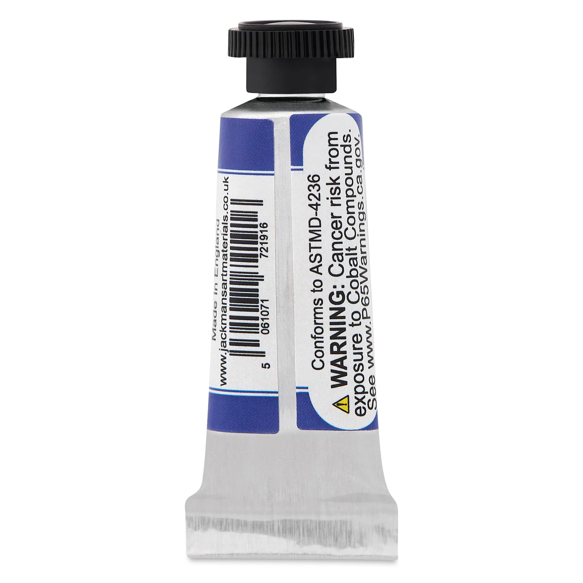 Jackman's Finest Professional Watercolour - Cobalt Blue, 5 ml back of tube