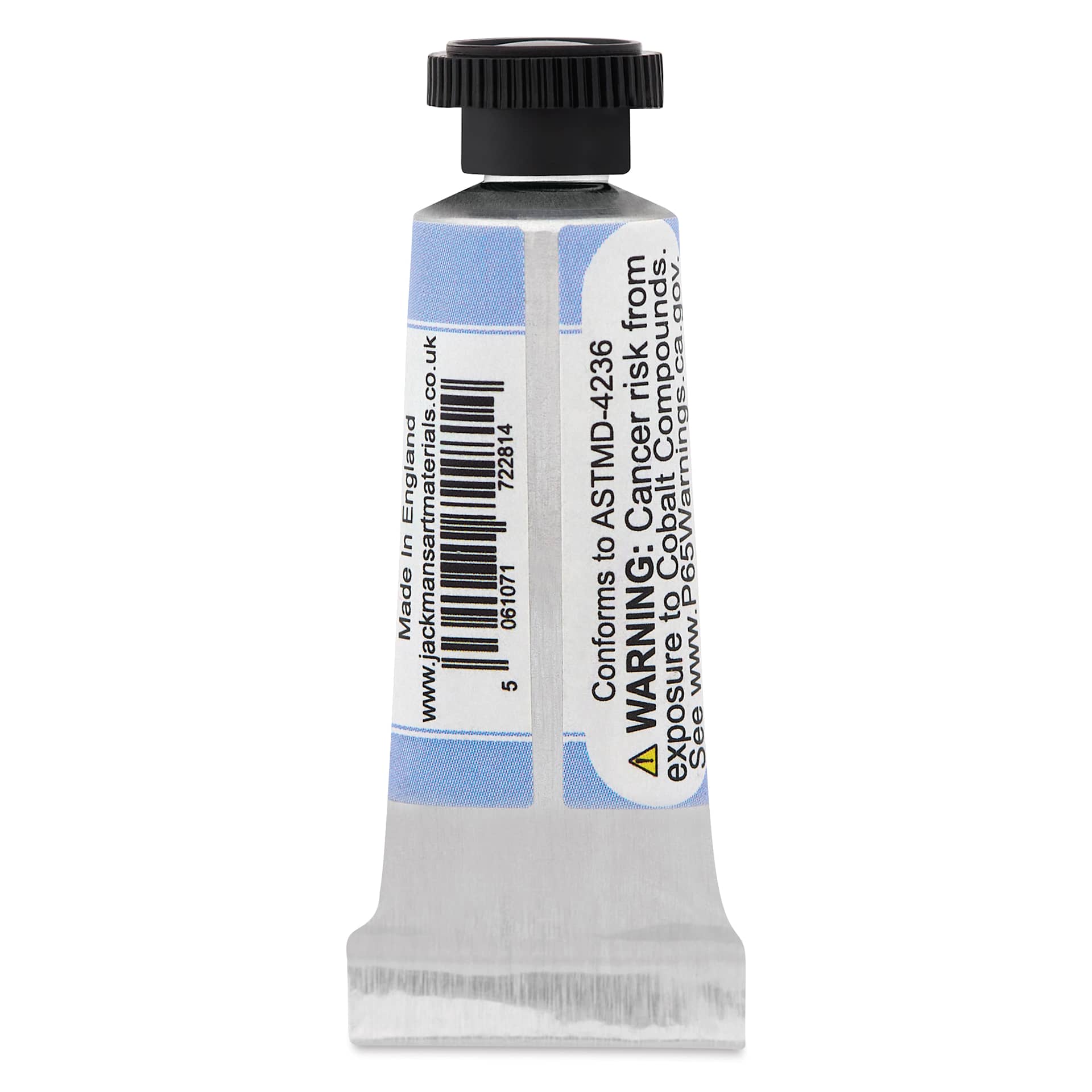 Jackman's Finest Professional Watercolour - Cobalt Blue Pale, 5 ml back of tube