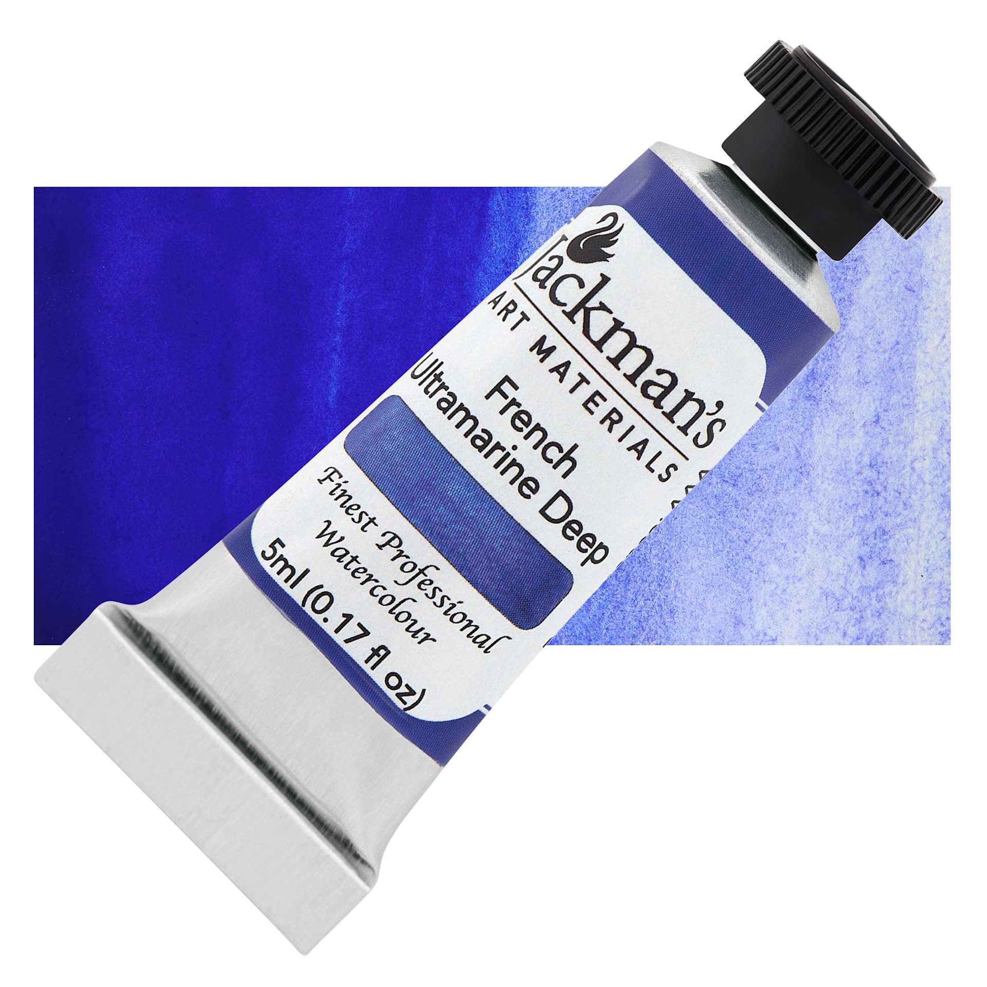 Jackman's Finest Professional Watercolour - French Ultramarine Deep, 5 ml Tube and Swatch