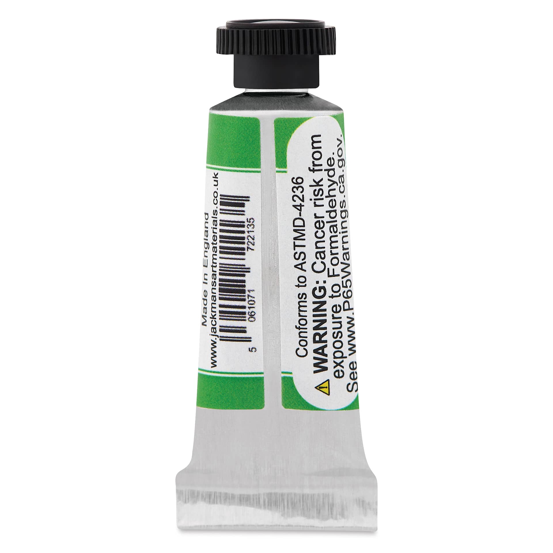 Jackman's Finest Professional Watercolour - Emerald Green, 5 ml back of tube