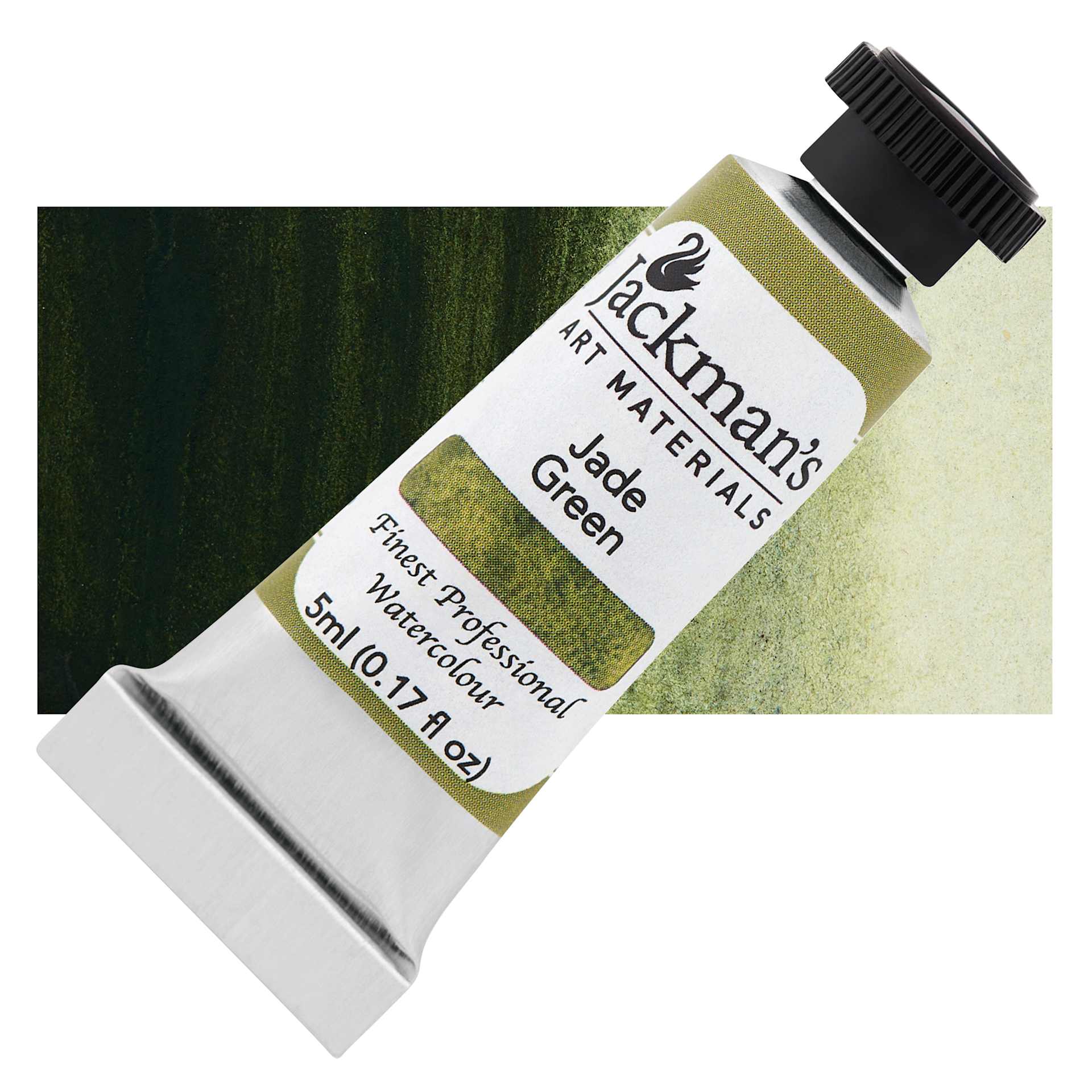 Jackman's Finest Professional Watercolour - Jade Green, 5 ml Tube and Swatch