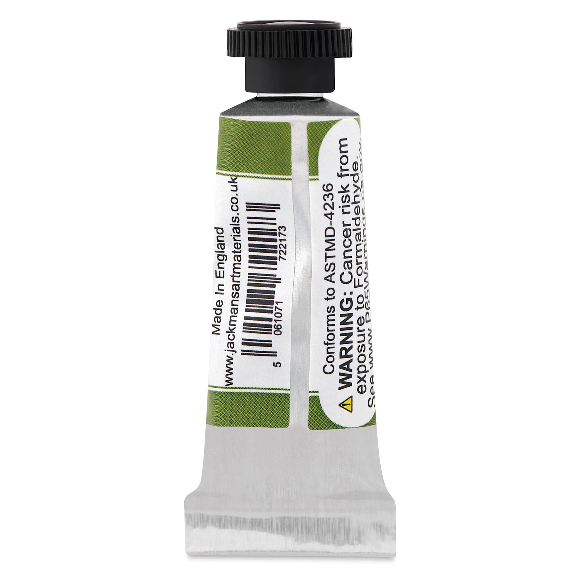 Jackman's Finest Professional Watercolour - Sap Green. 5 ml back of tube
