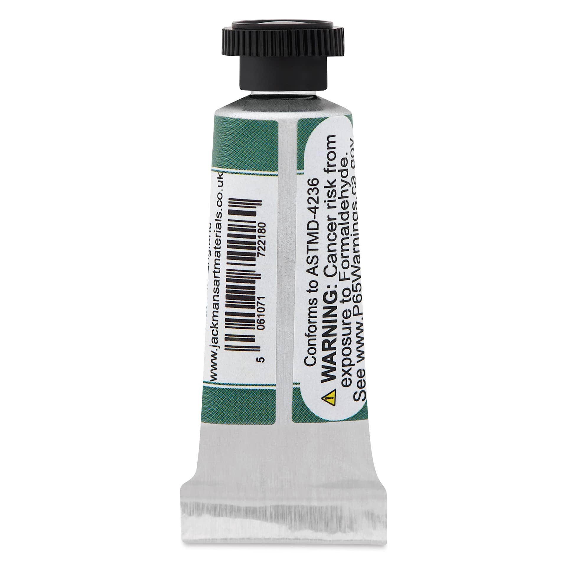 Jackman's Finest Professional Watercolour - Darkest Green, 5 ml back of tube