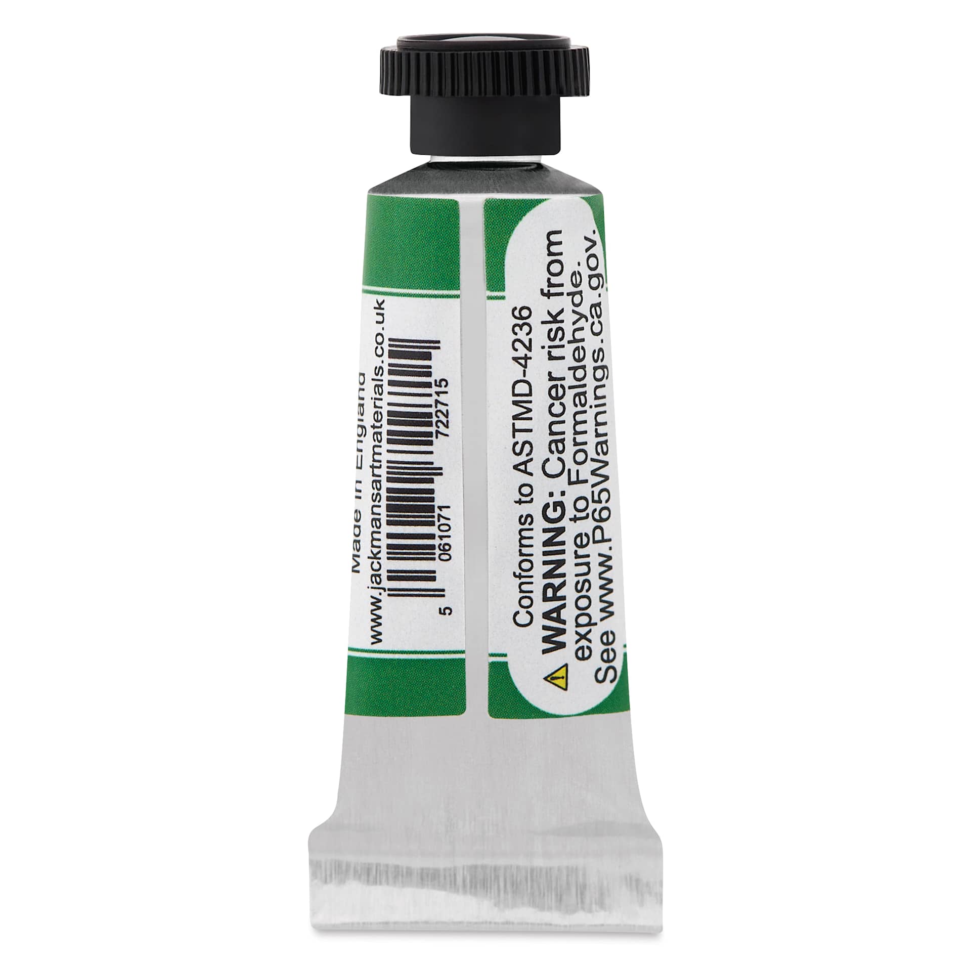 Jackman's Finest Professional Watercolour - Phthalo Green (Yellow Shade), 5 ml back of tube