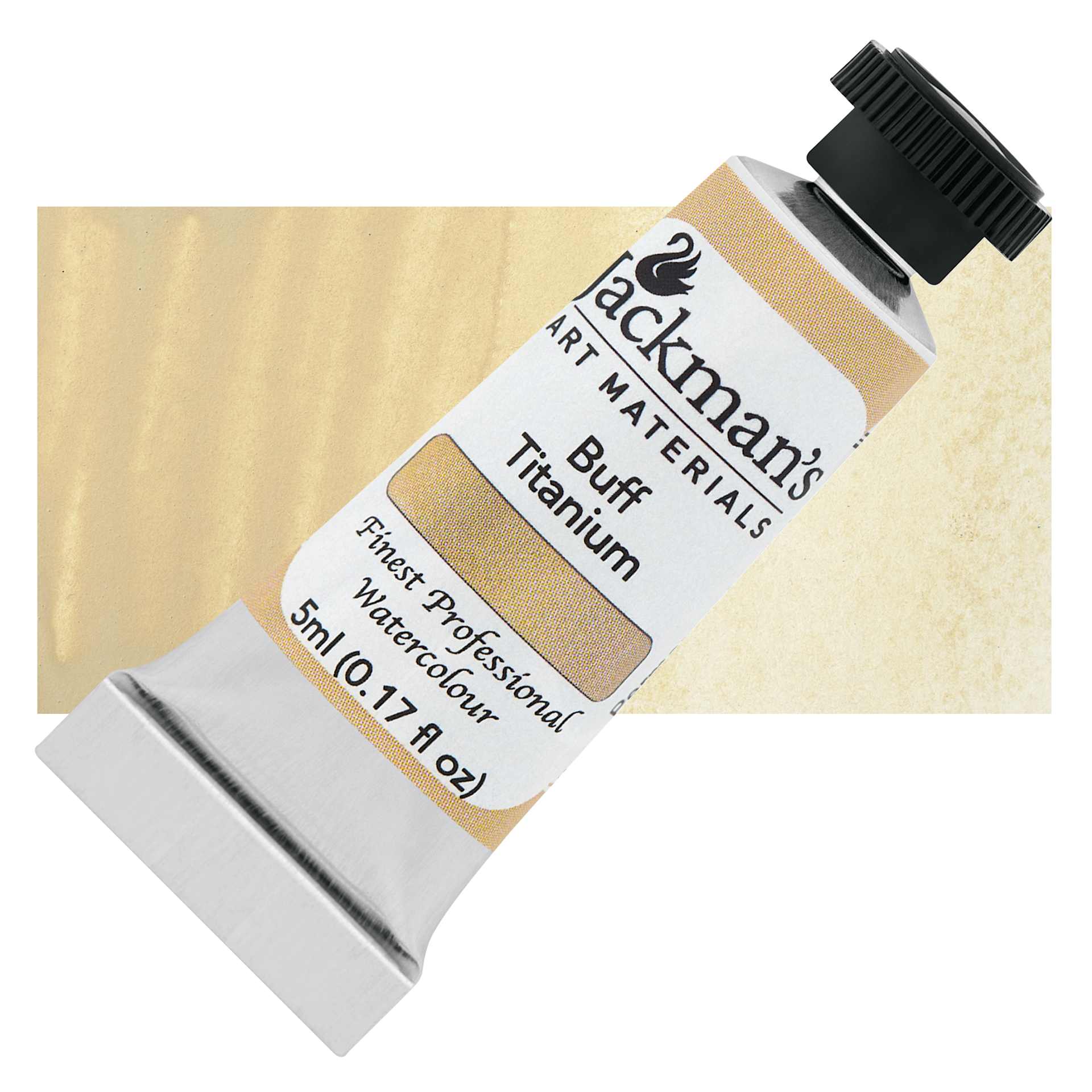Jackman's Finest Professional Watercolour - Buff Titanium, 5 ml Tube and Swatch
