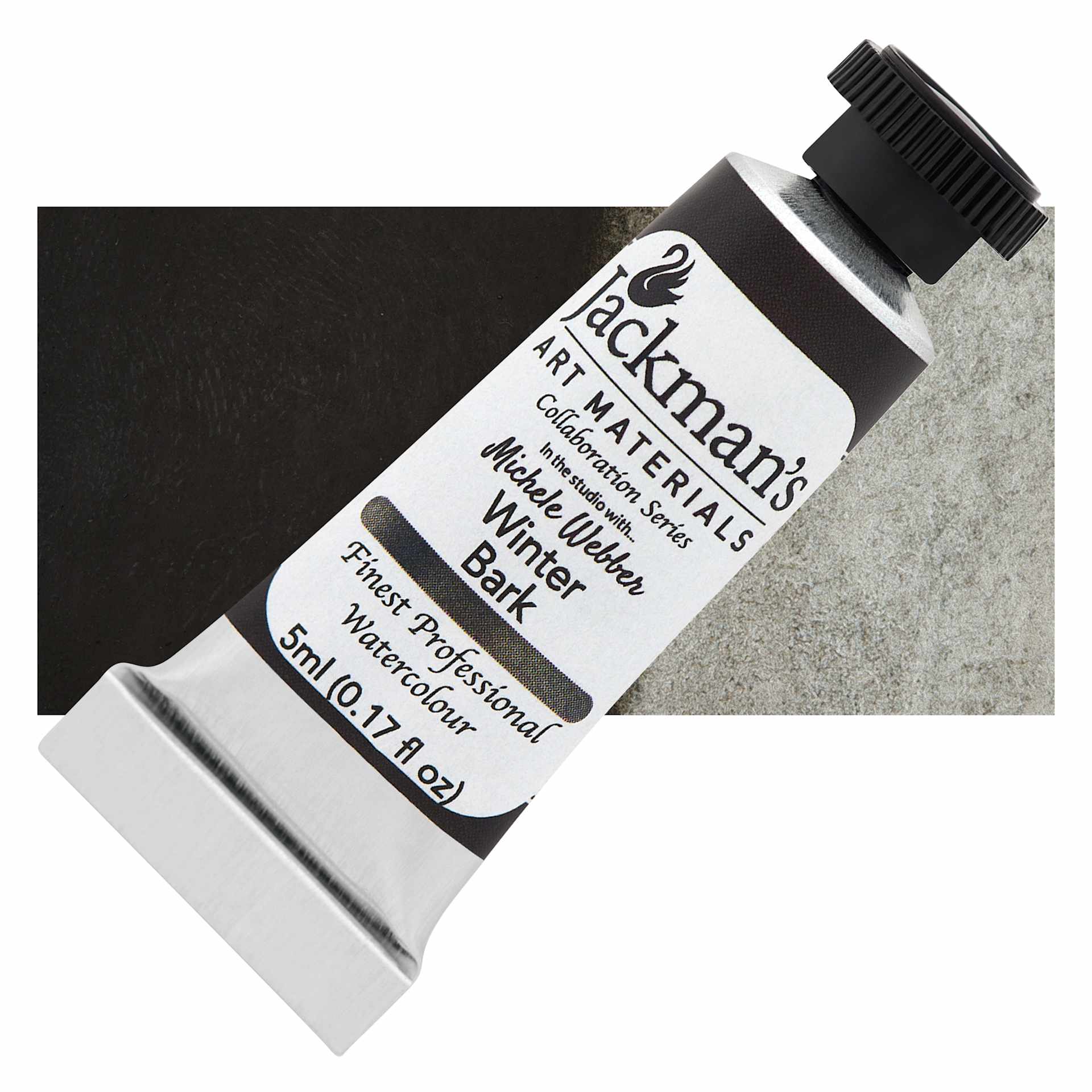 Jackman's Finest Professional Watercolour - Winter Bark, 5 ml Tube and Swatch