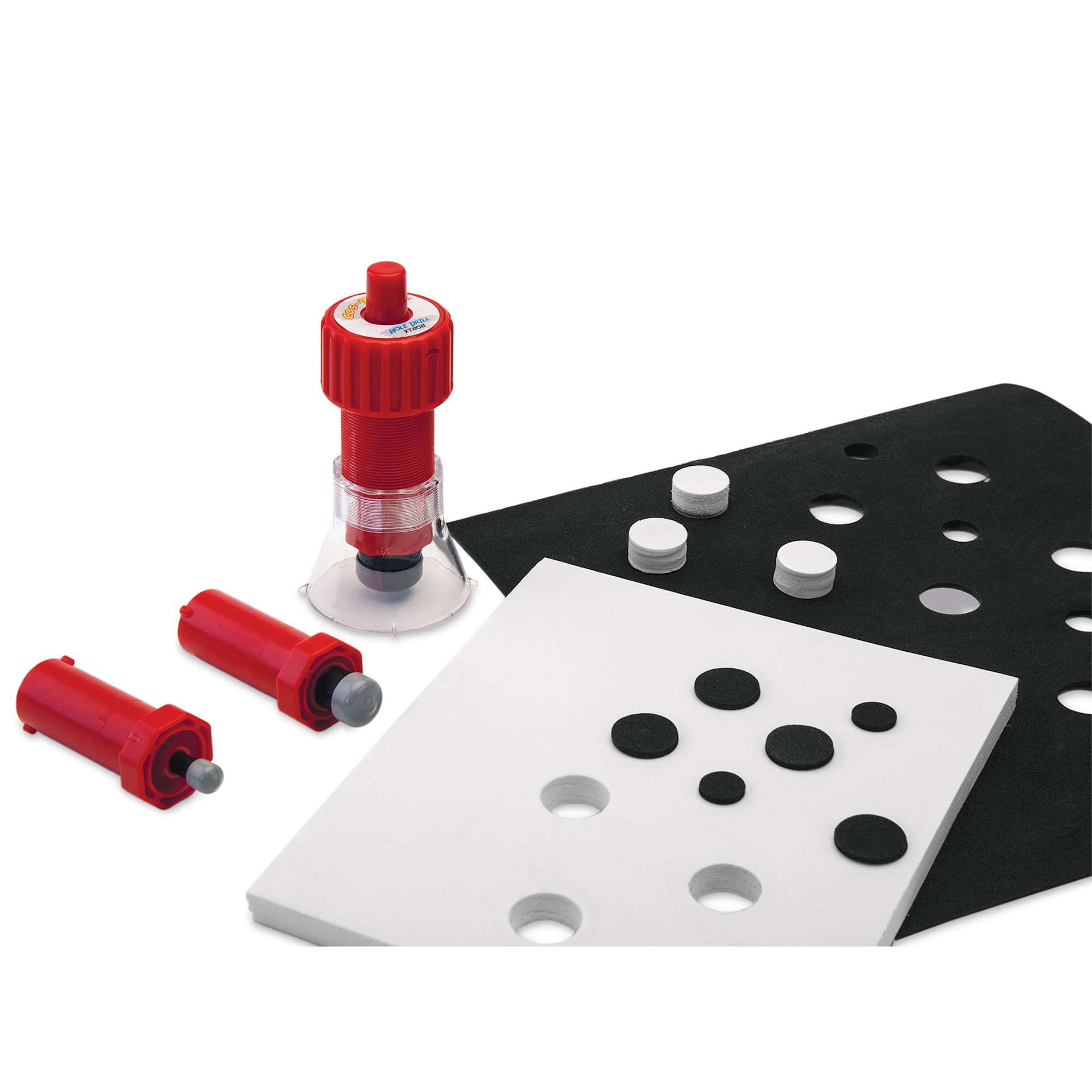 Logan Cos-Tools Hole Drill, next to foam boards