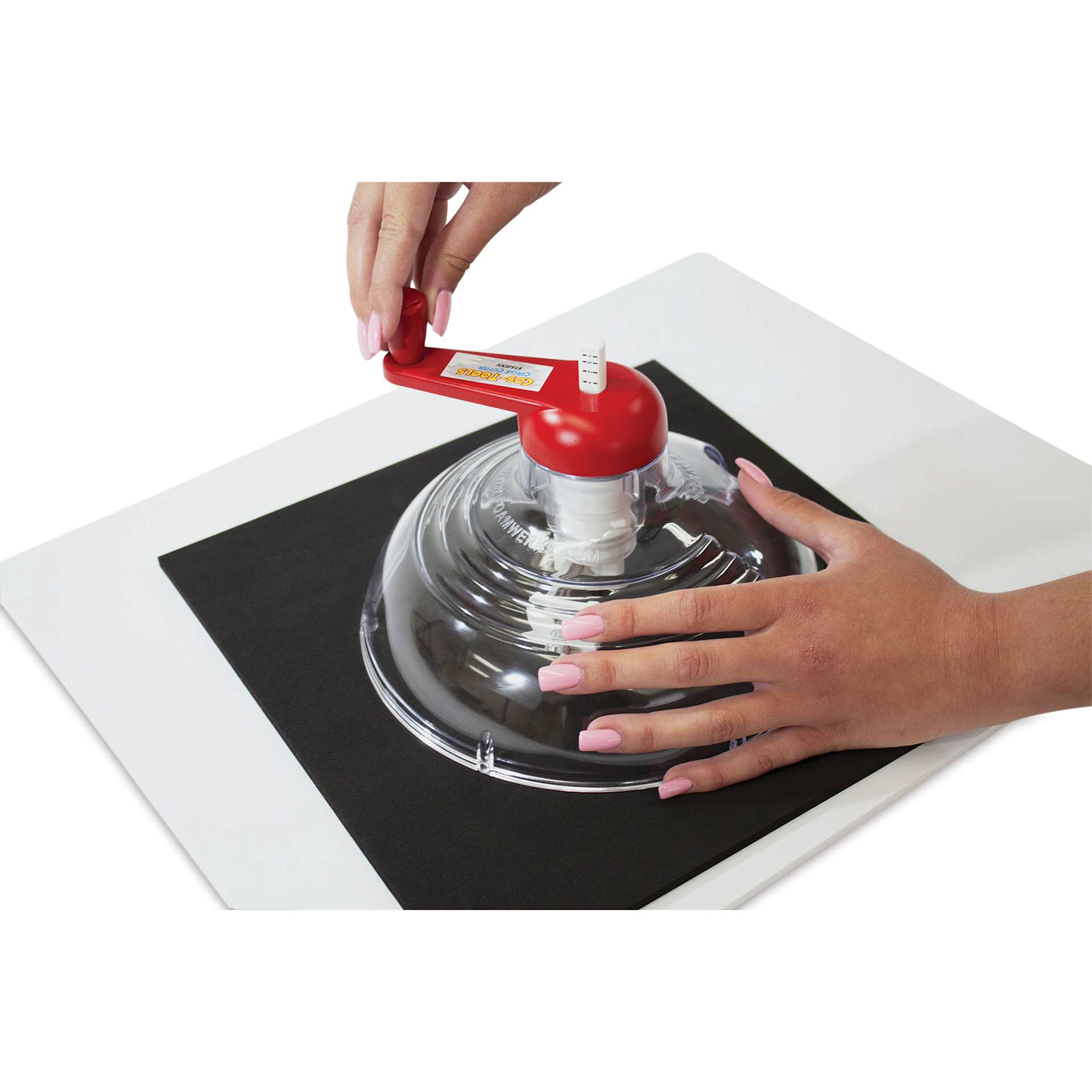 Logan Cos-Tools Circle Cutter, in use cutting foam