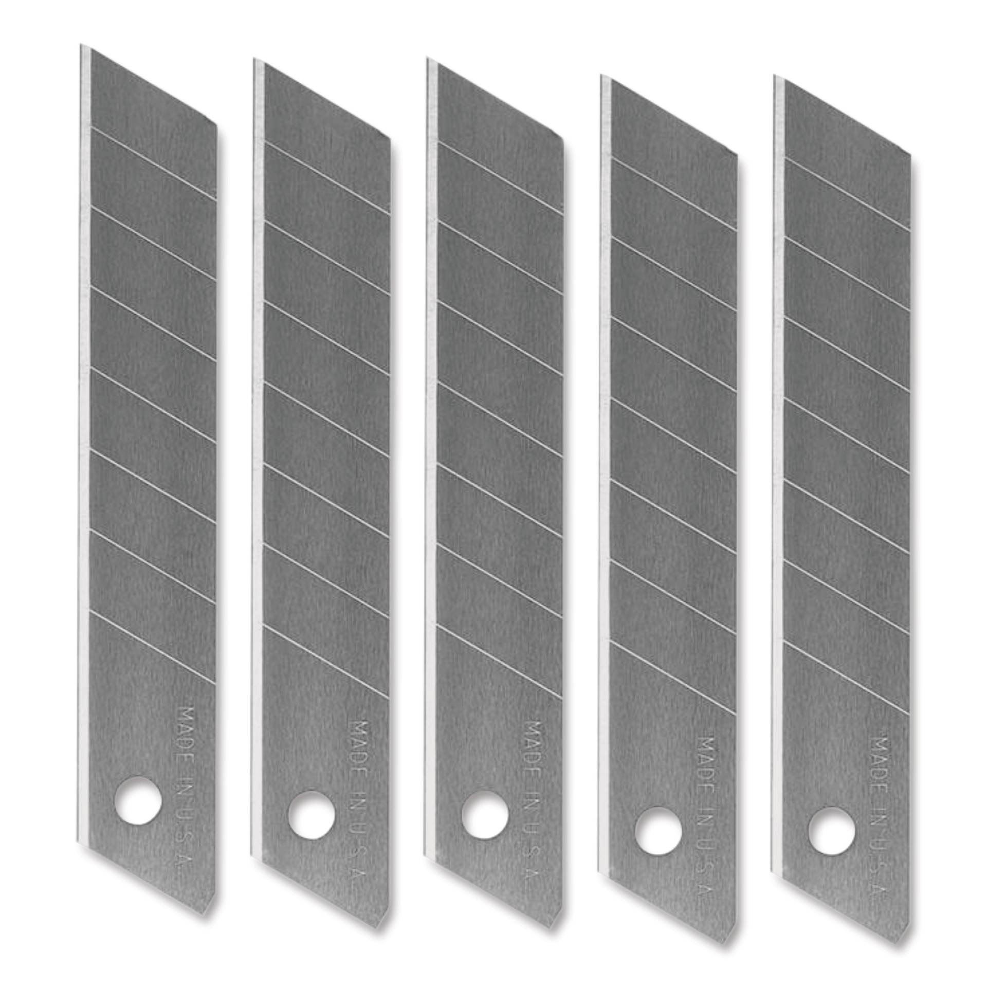 Excel Blades Snap-Off Utility Knife Blades - 18 mm, 8-Point Snap Blade, Pkg of 5, out of packaging