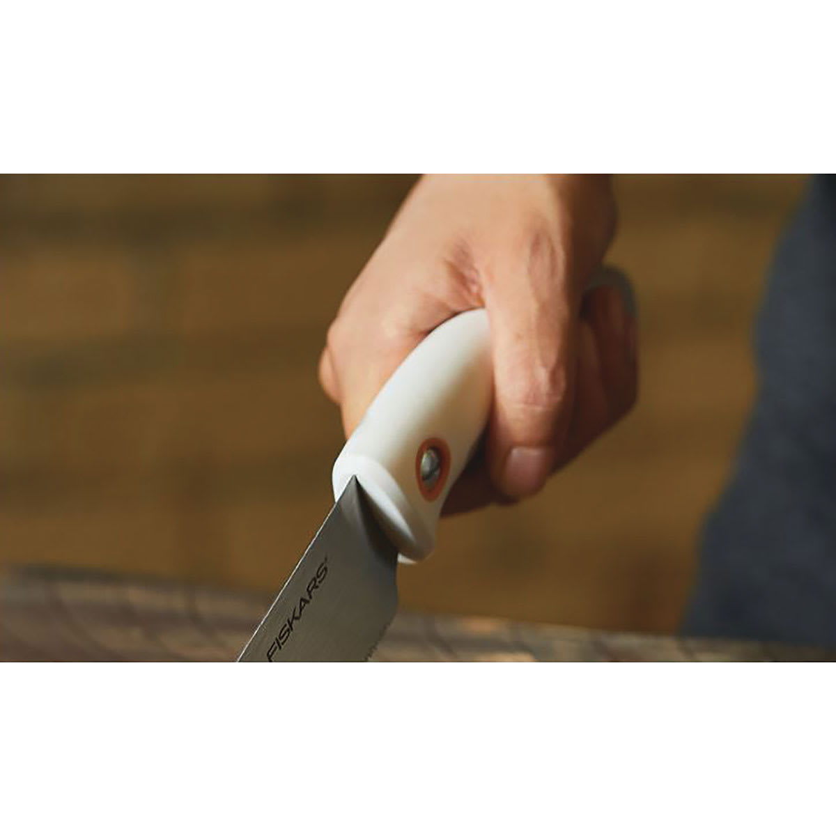 Fiskars Precision Hand Saw - Closeup of hand holding Saw
