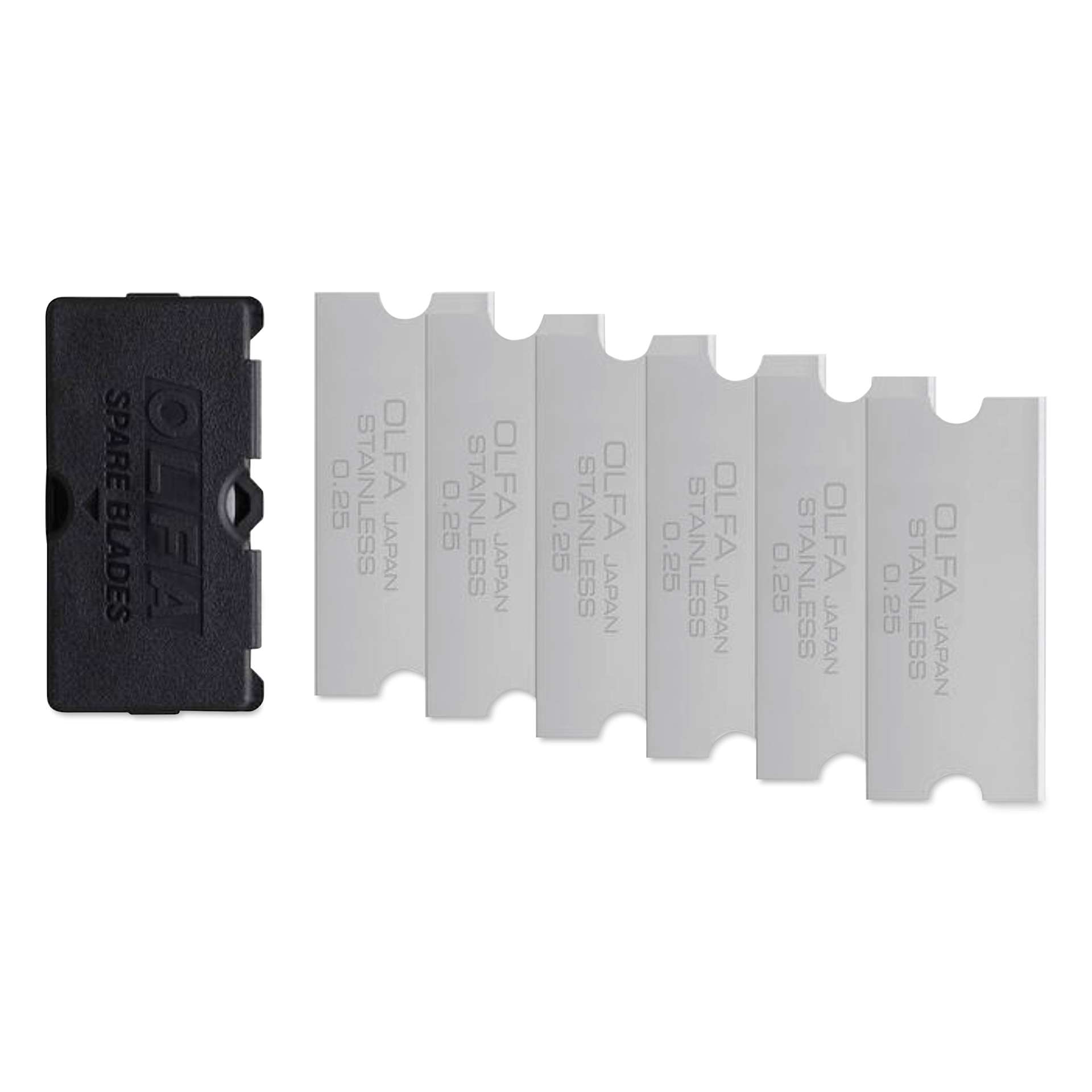 Olfa Glass Scraper - Replacement Blades, Pkg of 6, fanned out