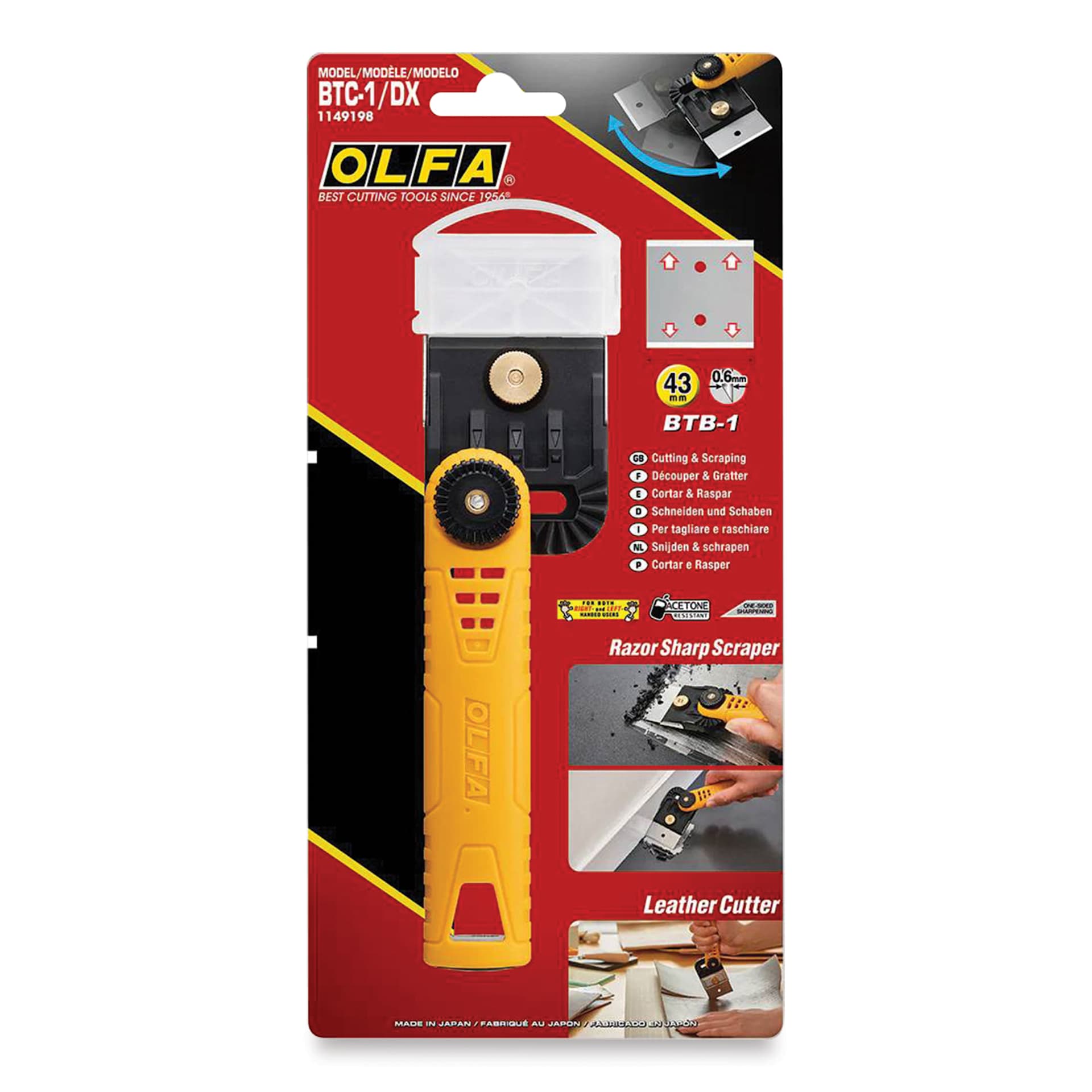 Olfa Multi-Purpose Scraper with Adjustable Head - 7", front of packaging