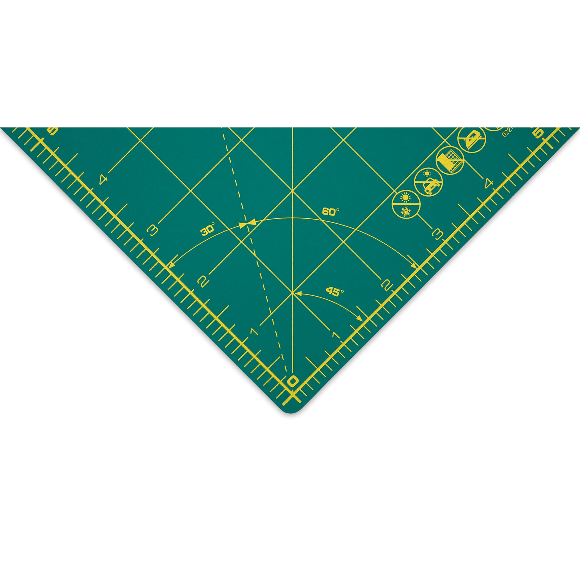 Olfa Self-Healing Rotary Cutting Mat - Green, 6" x 8", corner close-up