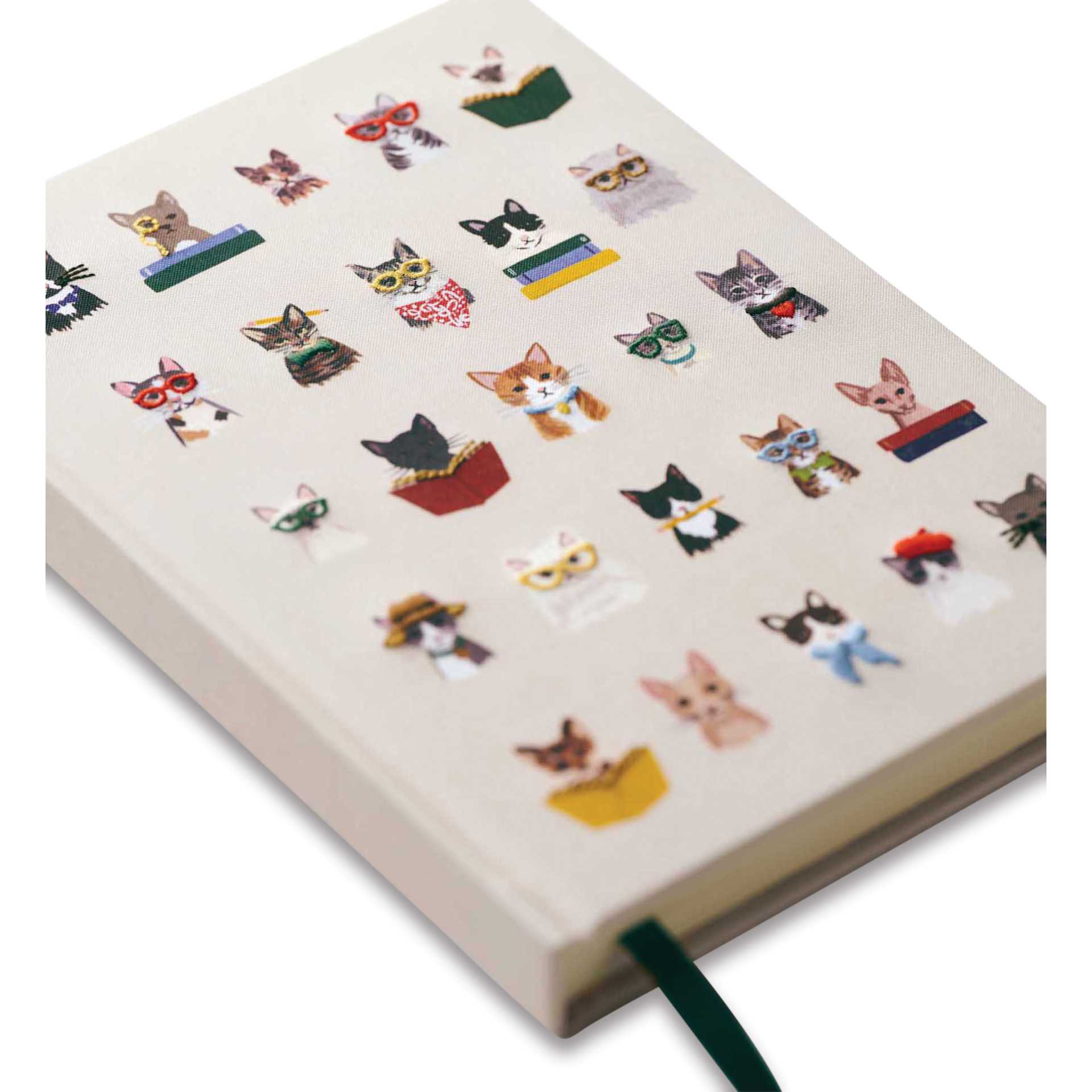 Rifle Paper Co. Studious Pets Embroidered Journals - Cats, 5-3/4" x 8", Ruled