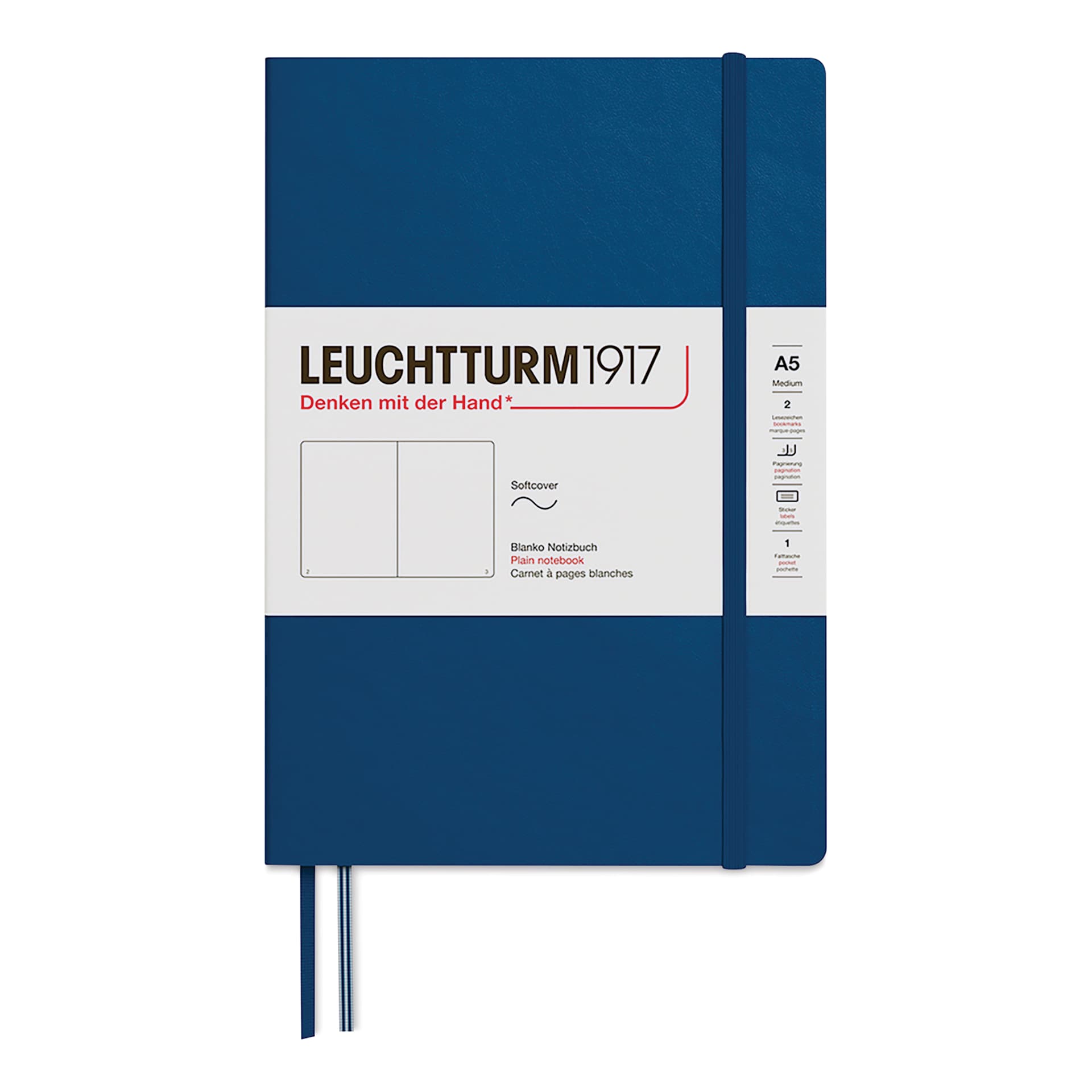 Leuchtturm1917 Blank Softcover Notebook - Indigo, 5-3/4" x 8-1/4"