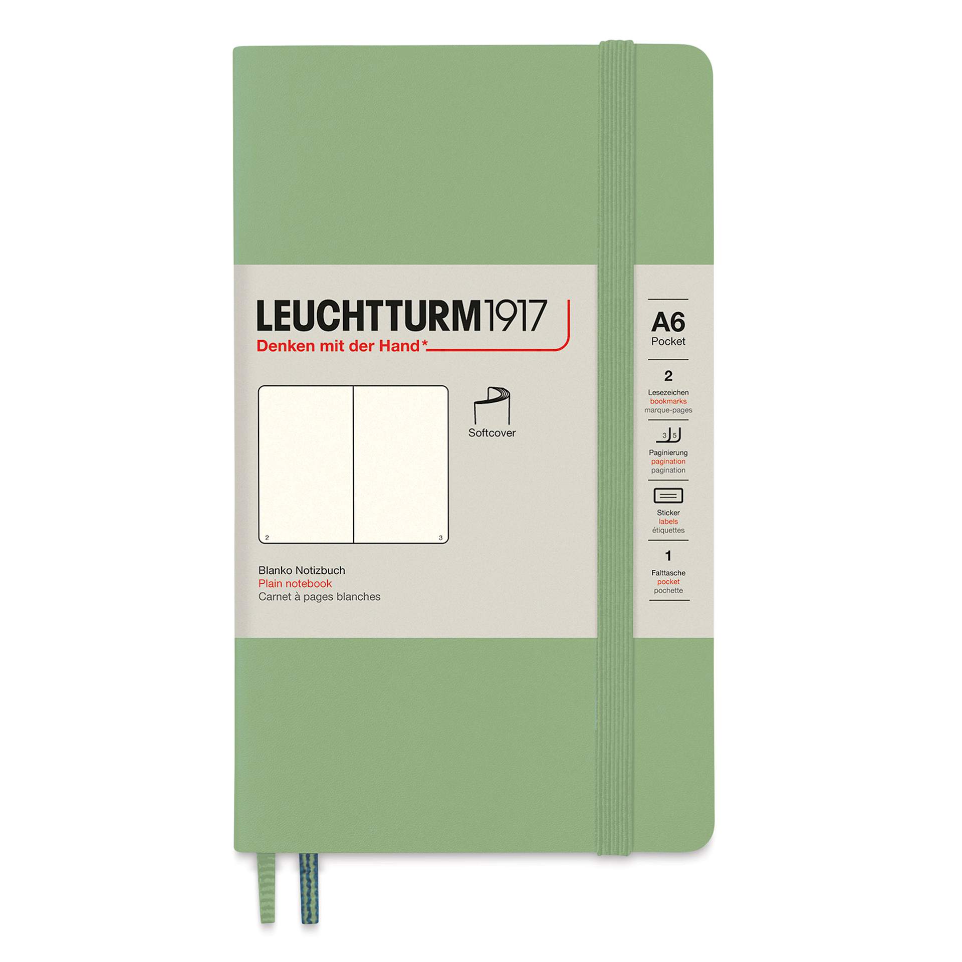 Leuchtturm1917 Ruled Softcover Notebook - Sage, 3-1/2" x 6"