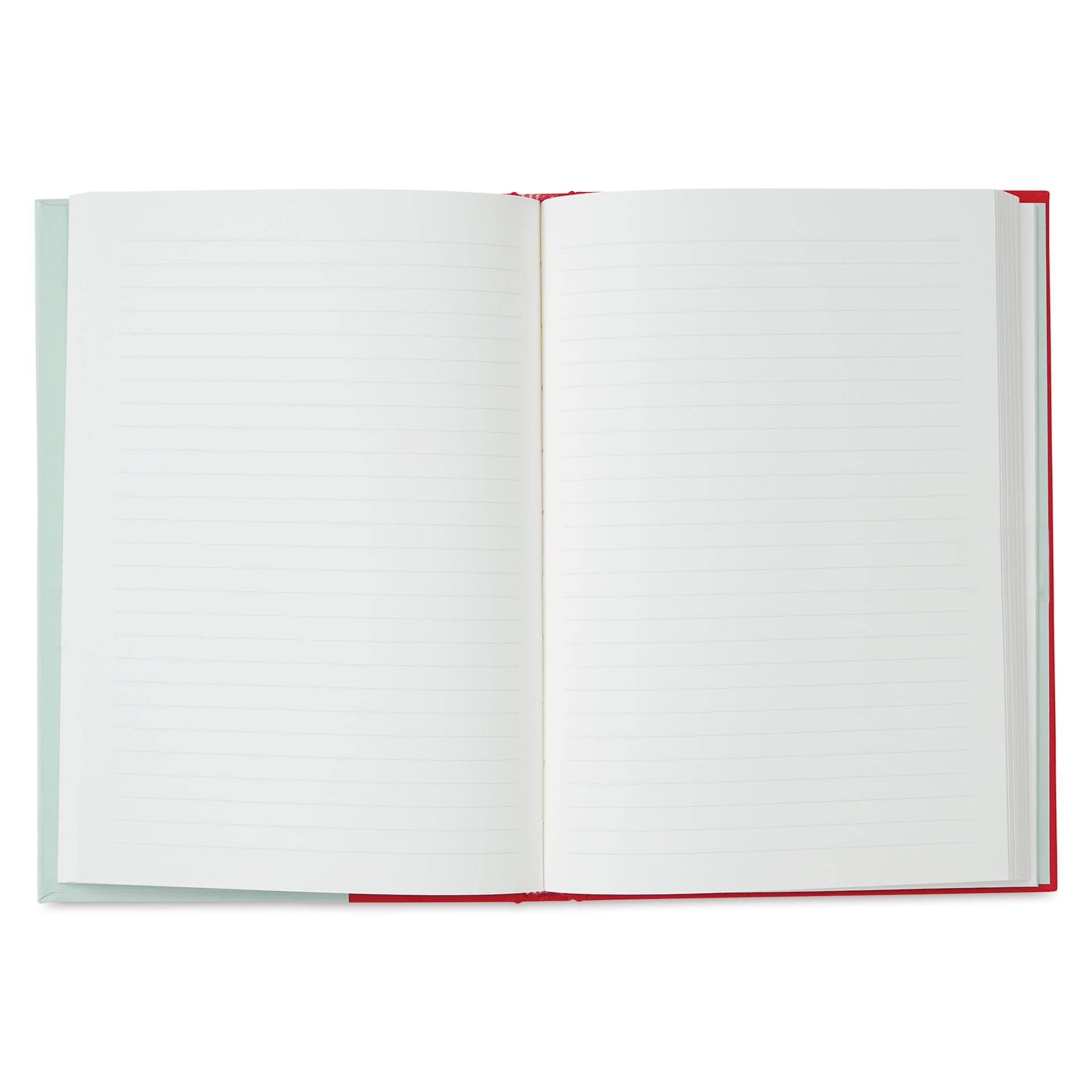 Semikolon Cutting Edge Notebook - Cherry/Pistachio, 176 Pages, 5-3/4" x 8-1/4" (open page example)