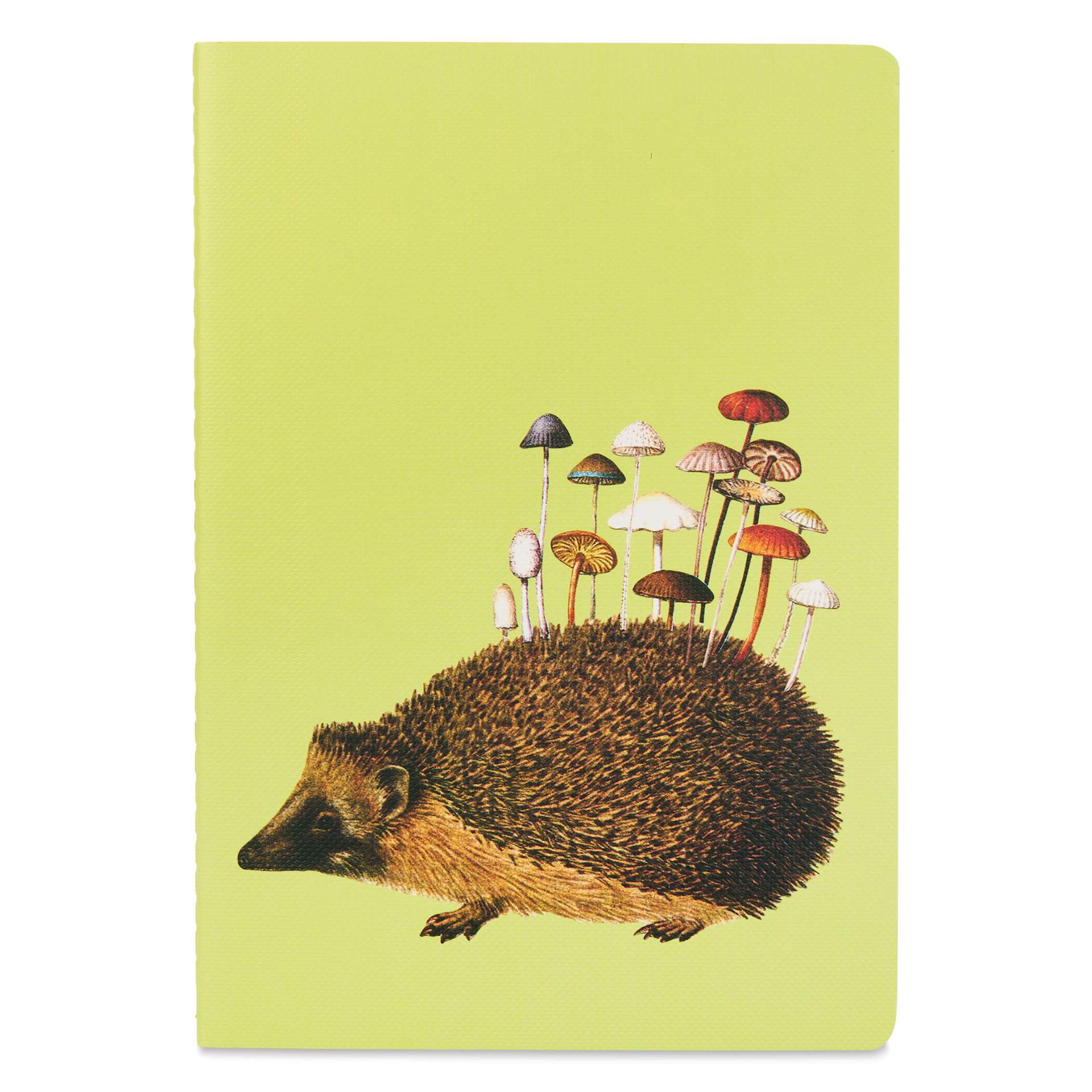 Art of Nature Sewn Notebook Set - Fungi, Set of 3, 6" x 8-1/2", 64 pages, hedgehog with cluster of fungi