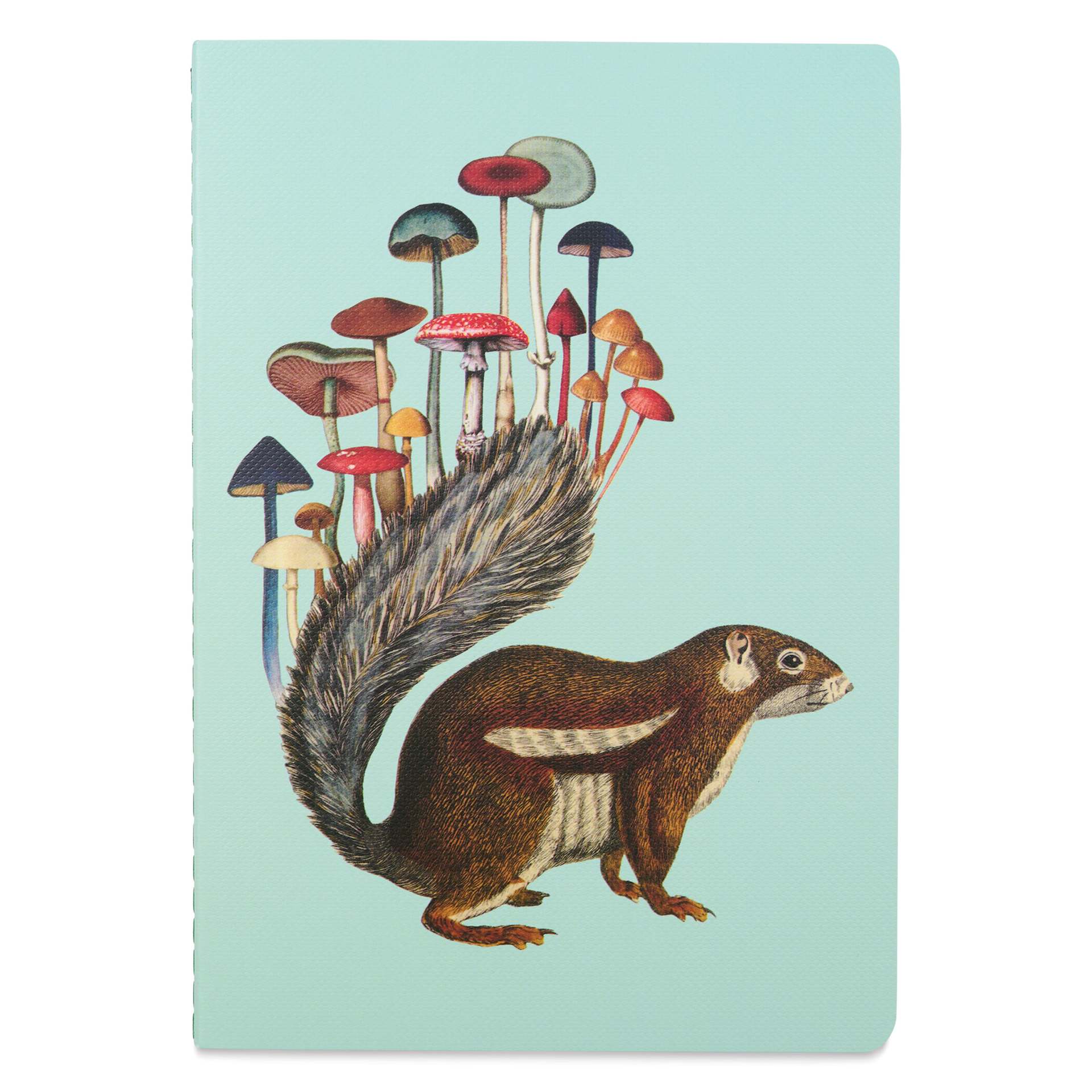 Art of Nature Sewn Notebook Set - Fungi, Set of 3, 6" x 8-1/2", 64 pages, squirrel with cluster of fungi